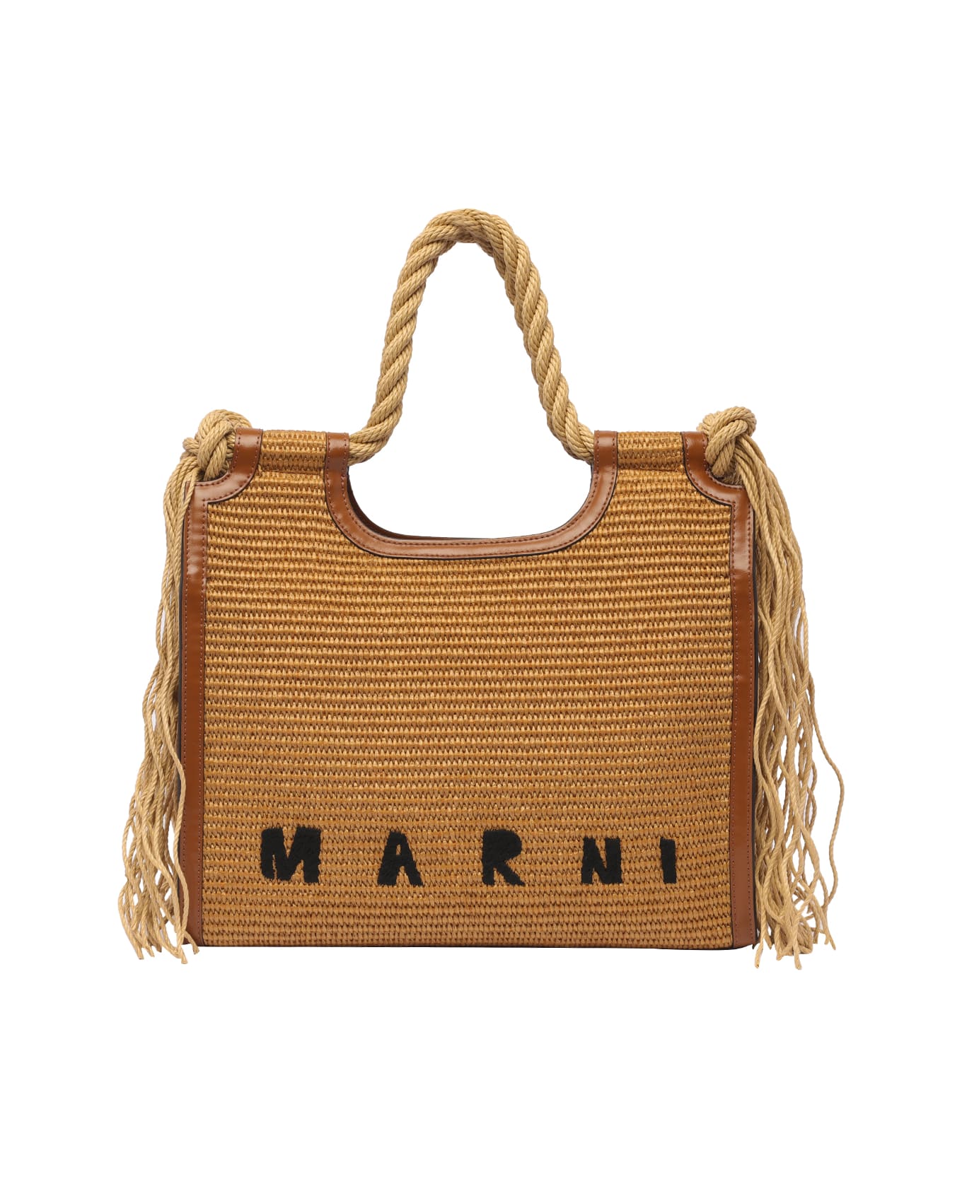 Marni Marcel Summer Logo Handbag - BROWN トートバッグ