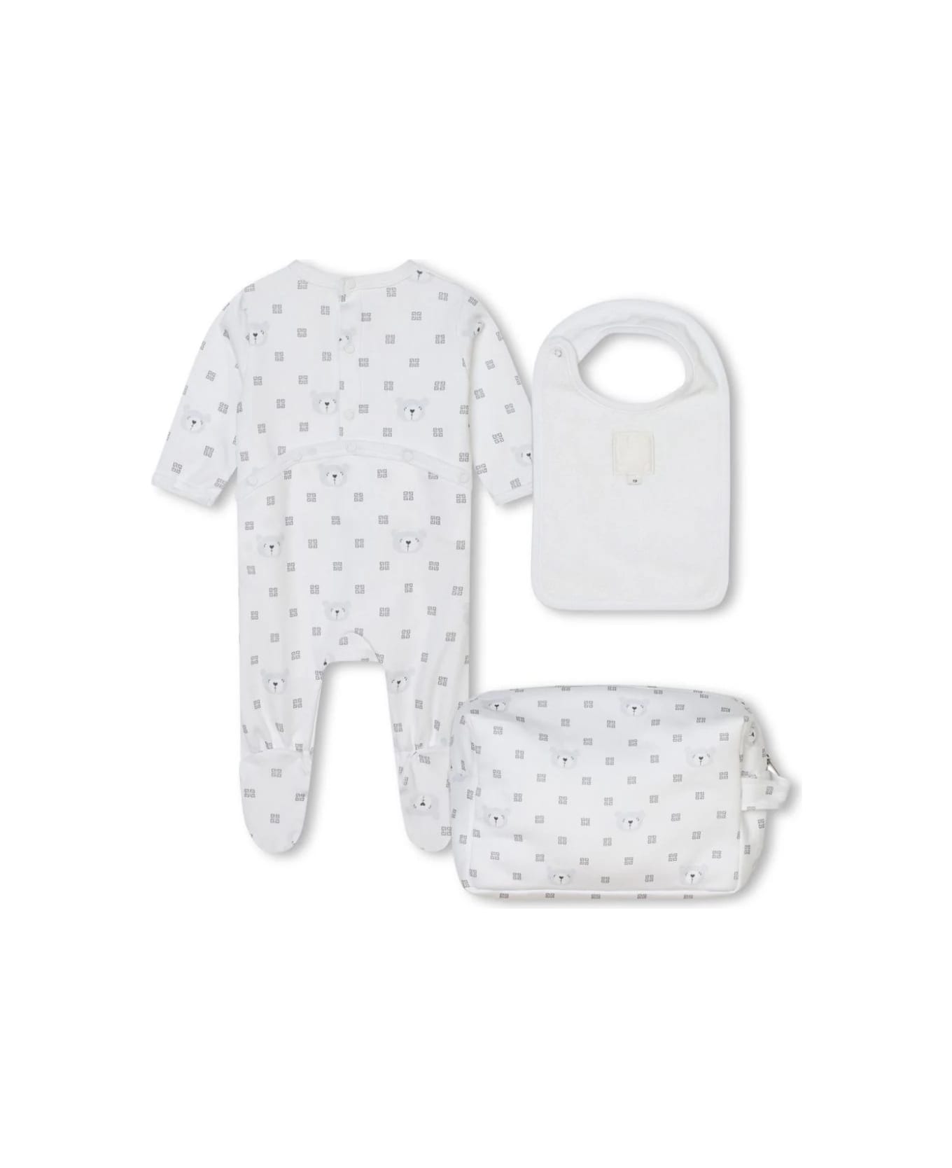 Givenchy Gift Set With Pyjamas, Bib And Trousse In 4g Cotton - White トップス