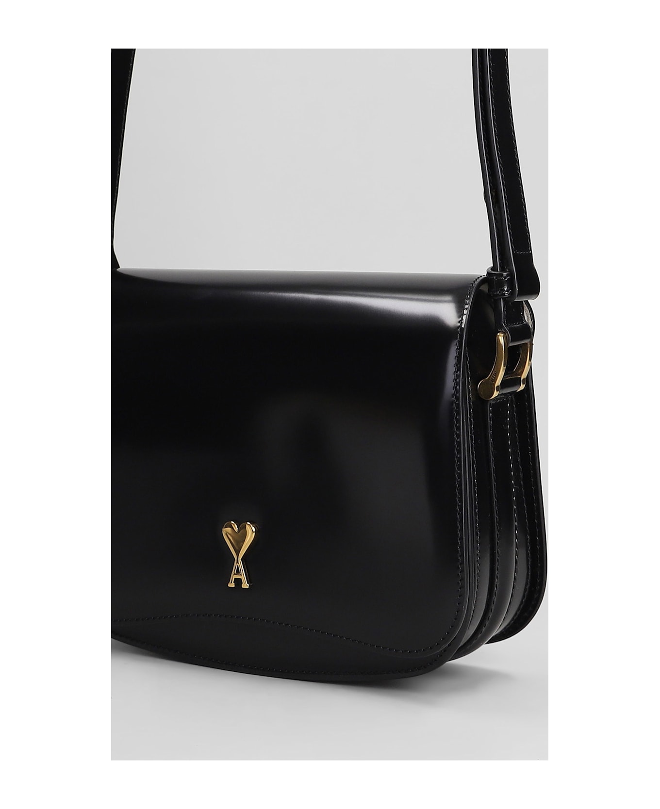 Ami Alexandre Mattiussi Paris Bag Shoulder Bag In Black Leather - black