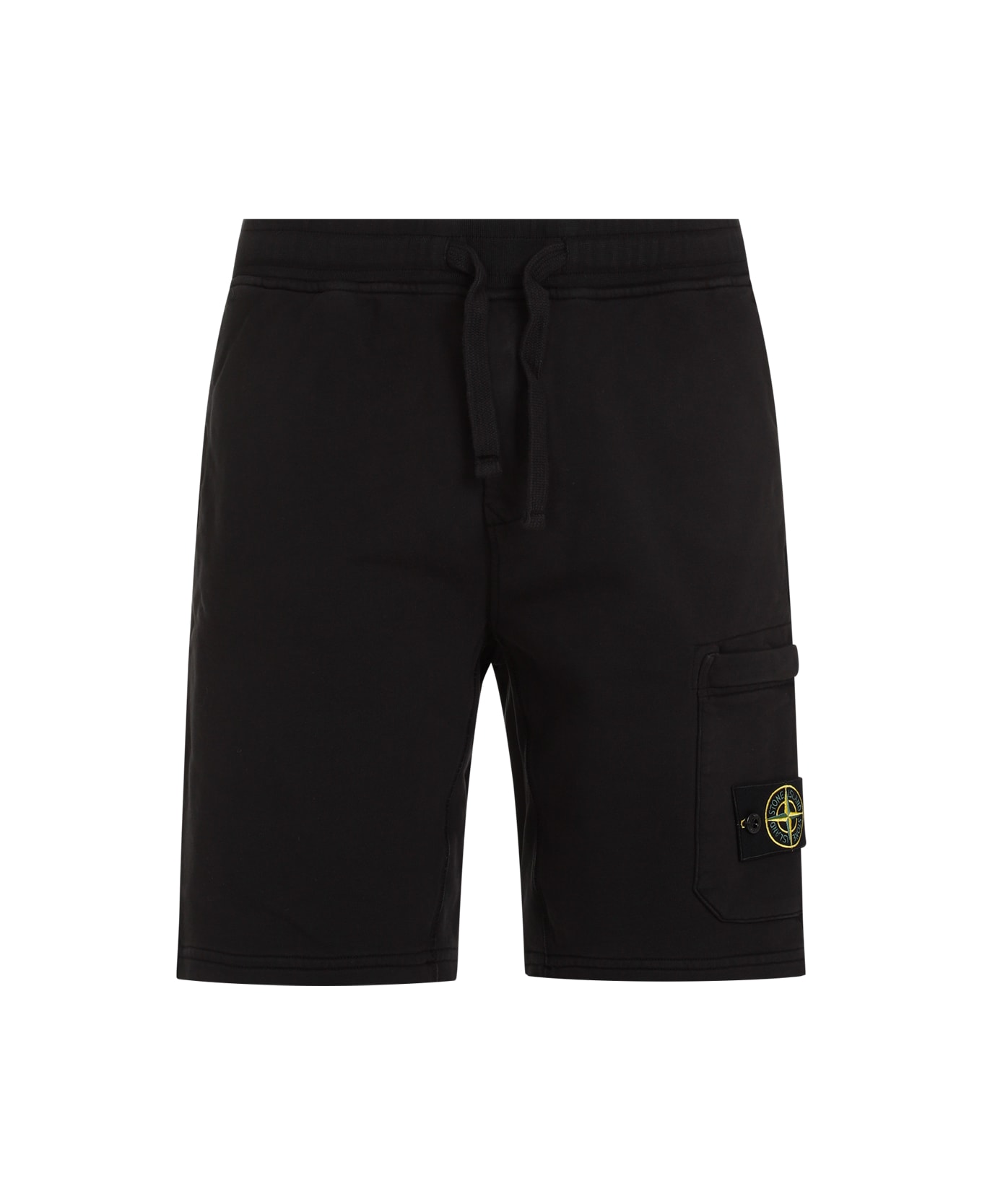Stone Island Logo Badge Bermuda Shorts - Black ショートパンツ