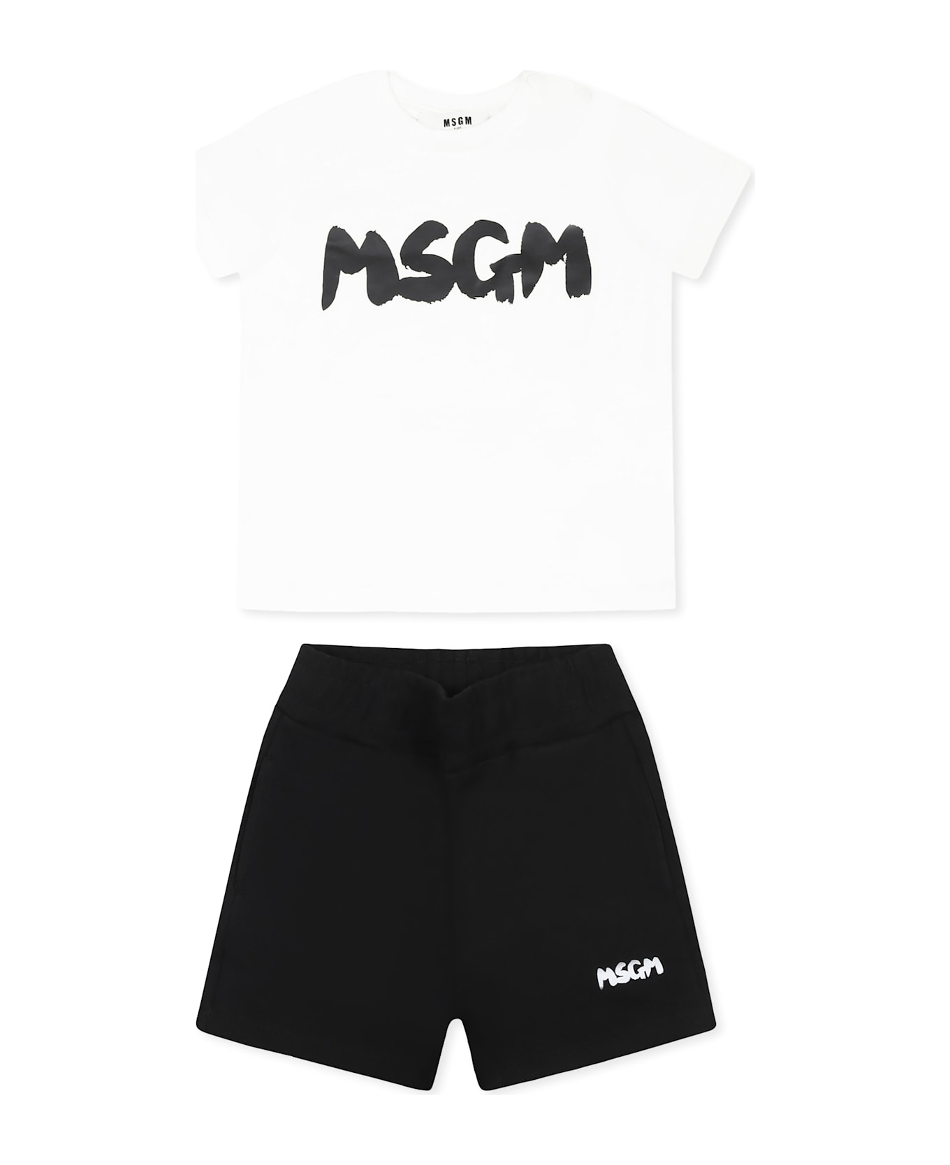 MSGM Black Suit For Babykids With Logo - Black