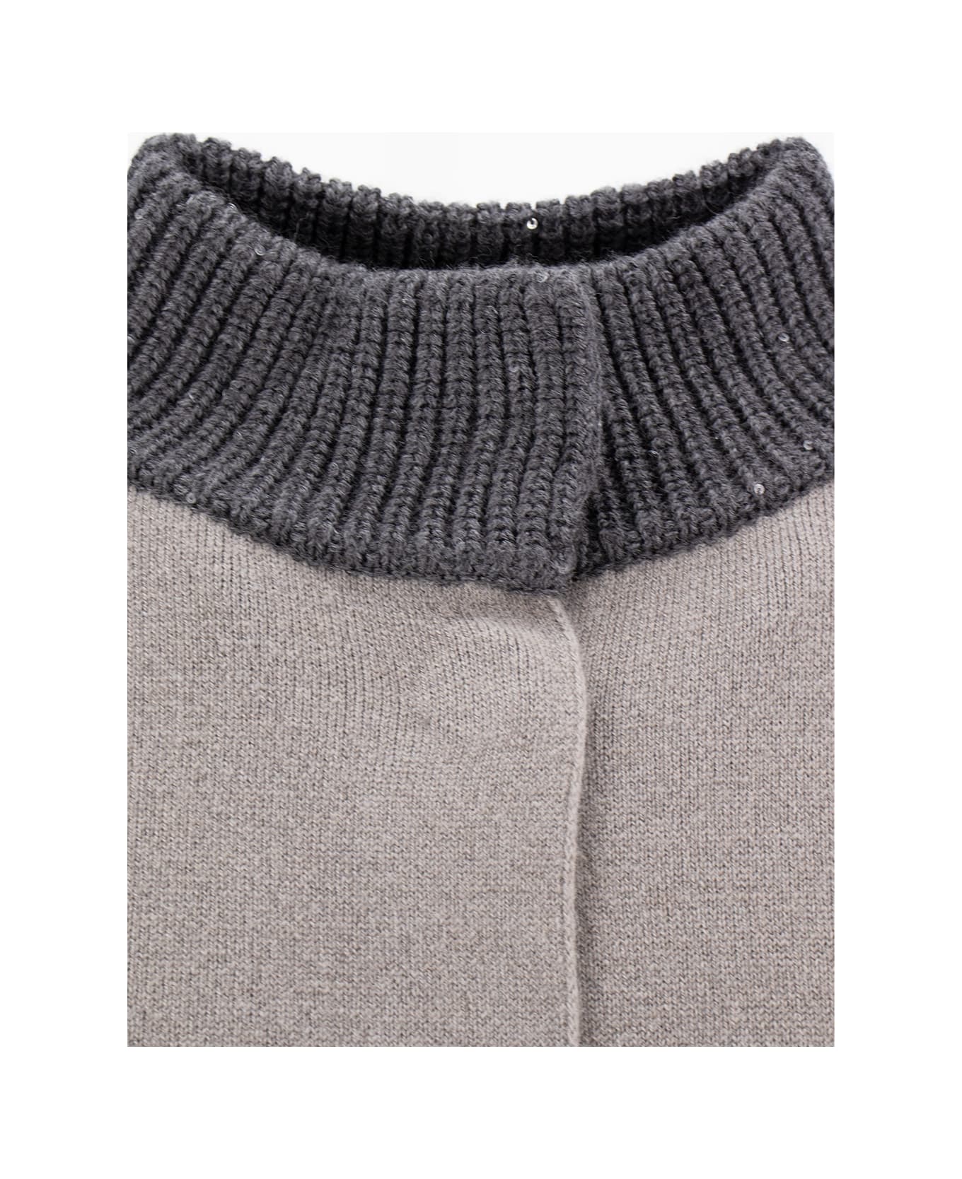 Le Tricot Perugia Cardigan - D.TAUPE/D.GREY