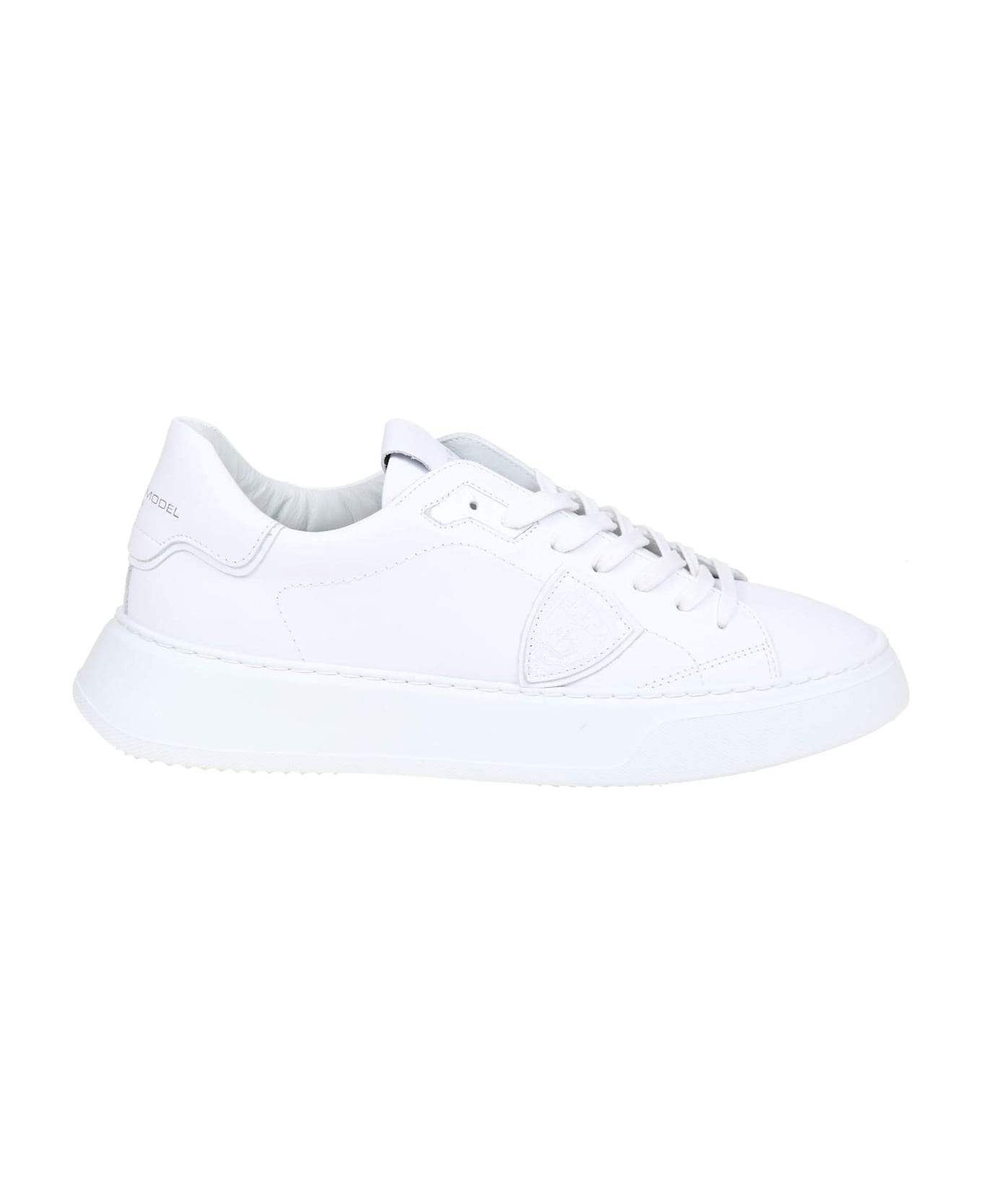 Philippe Model Temple Low Sneakers In White Leather - WHITE