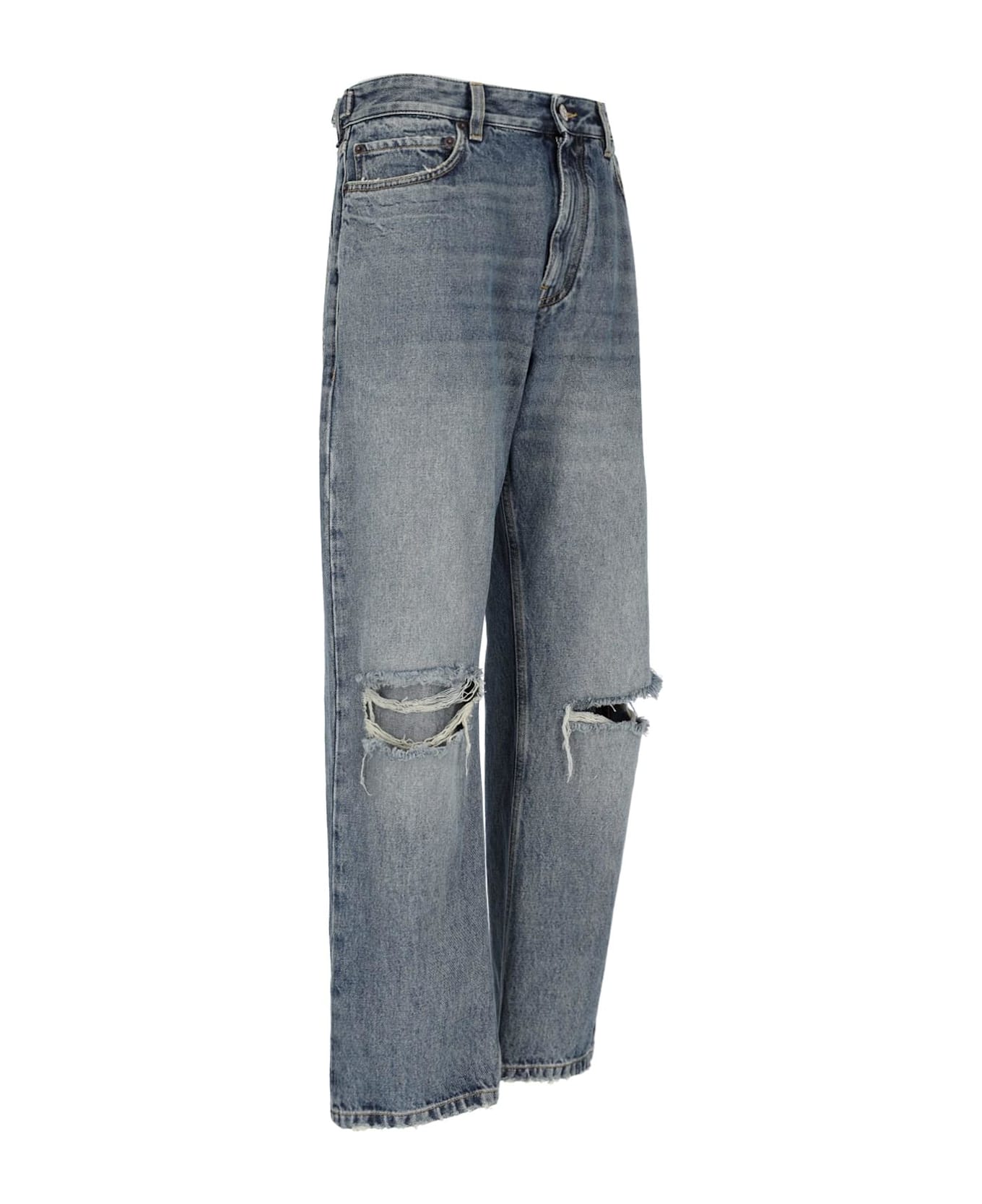 Balenciaga Destroyed Loose Jeans - Blue