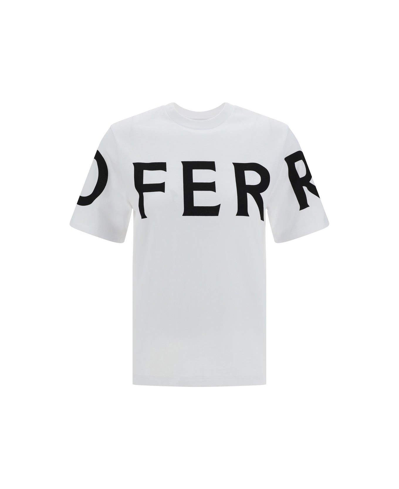 Ferragamo Logo Printed Crewneck T-shirt - White