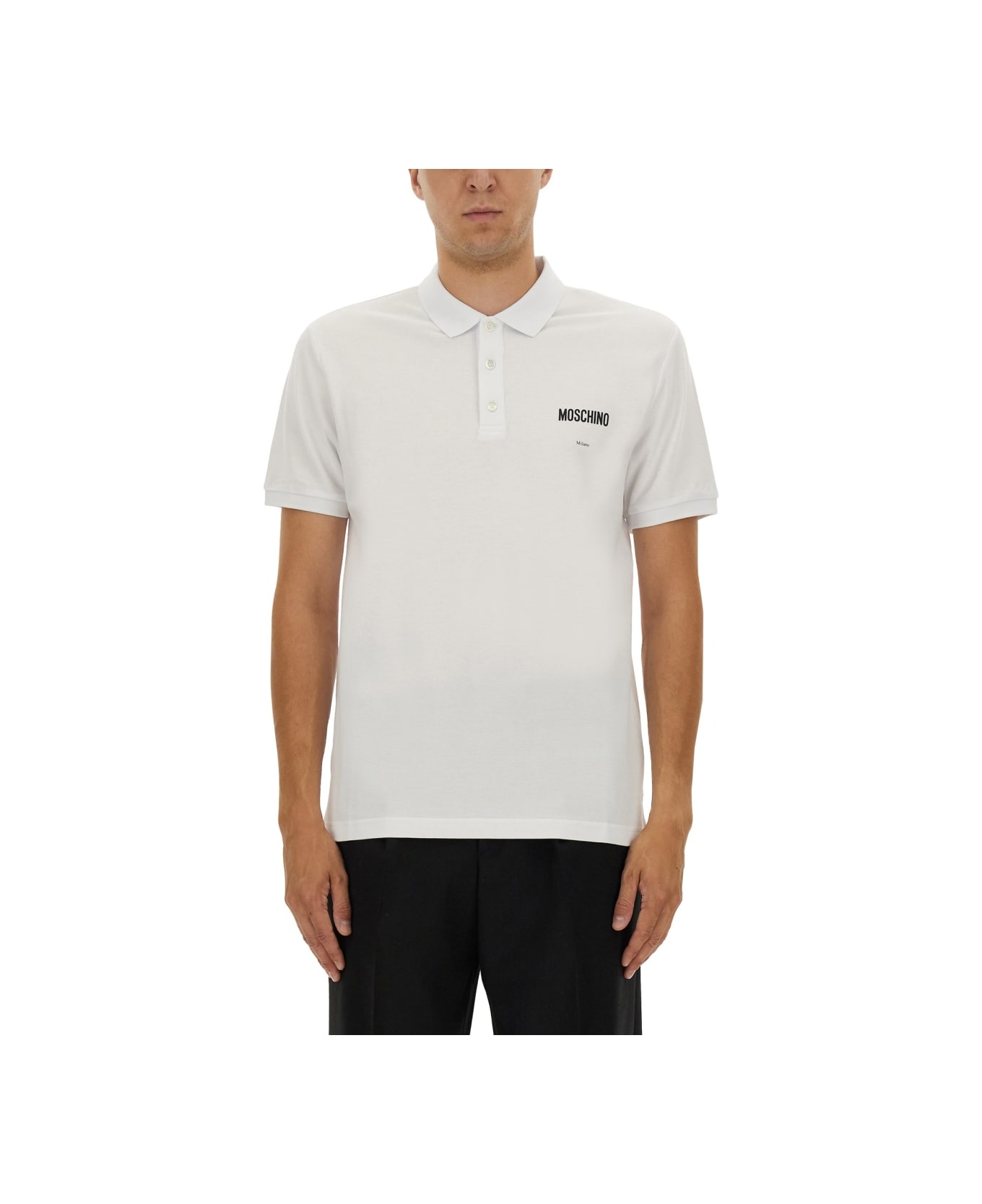 Moschino Cotton Pique Polo - WHITE