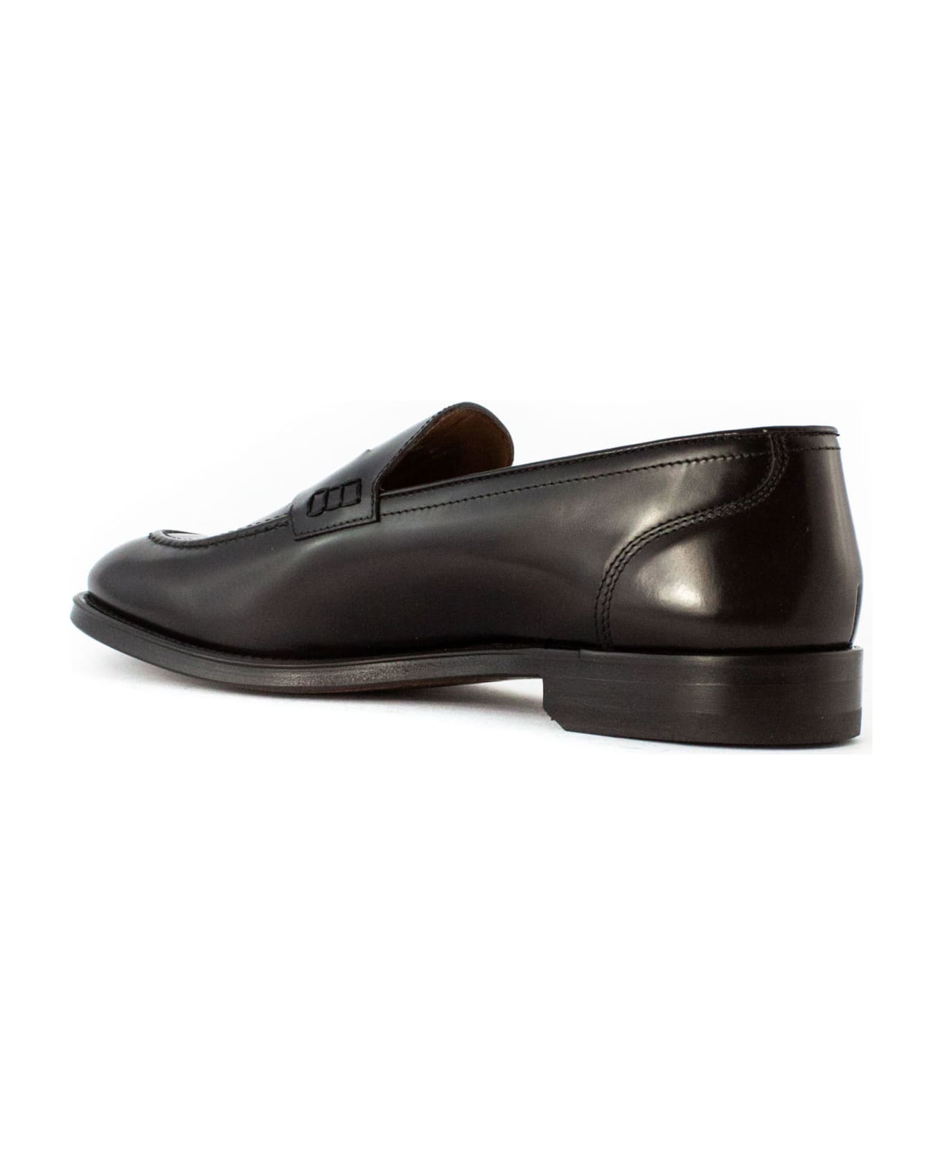 Doucal's Penny Loafer In Dark Brown Leather - Brown