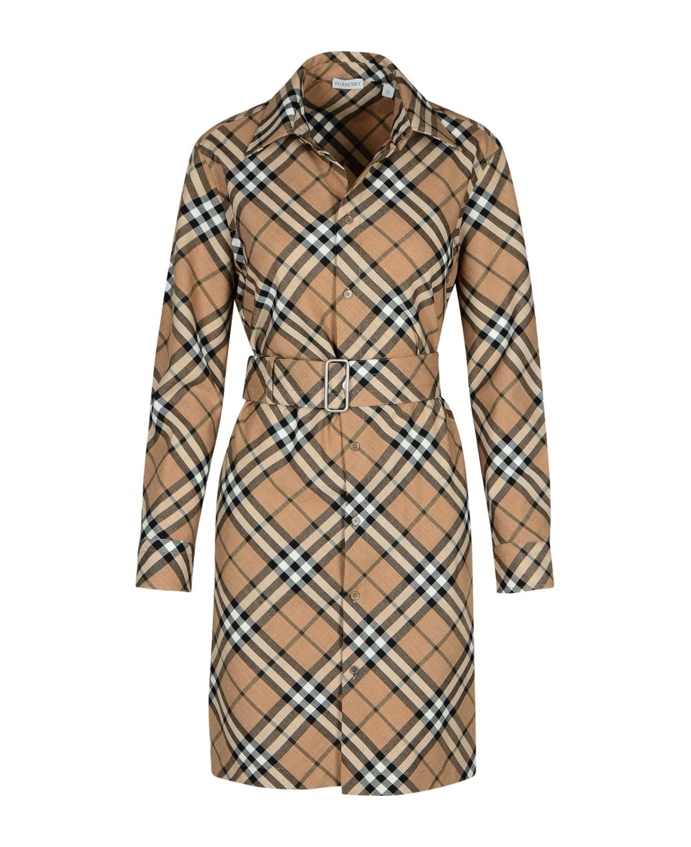 Burberry Check Dress - Beige