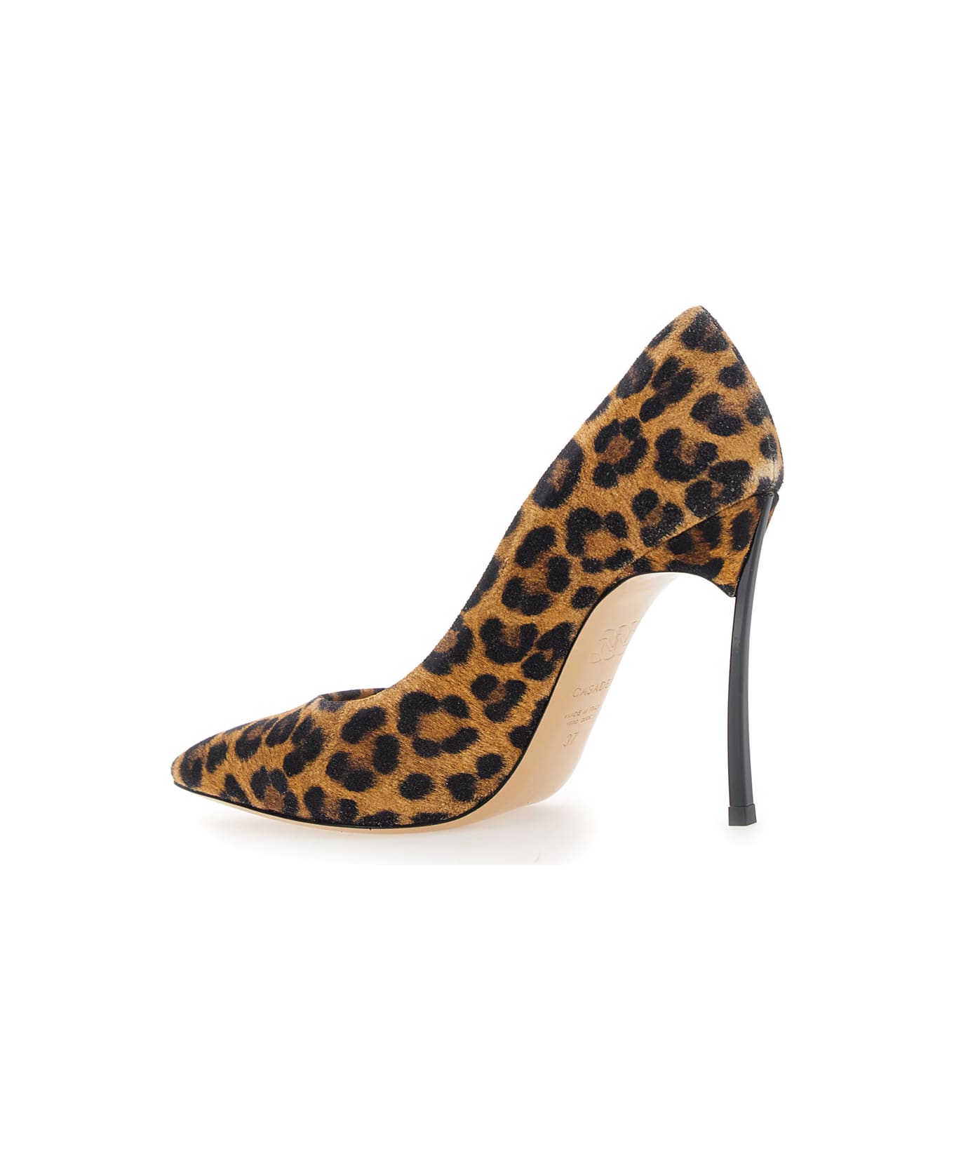 Casadei 'malesia' Brown Pumps With High Stiletto Heel And Leopard Motif In Suede Woman - Brown