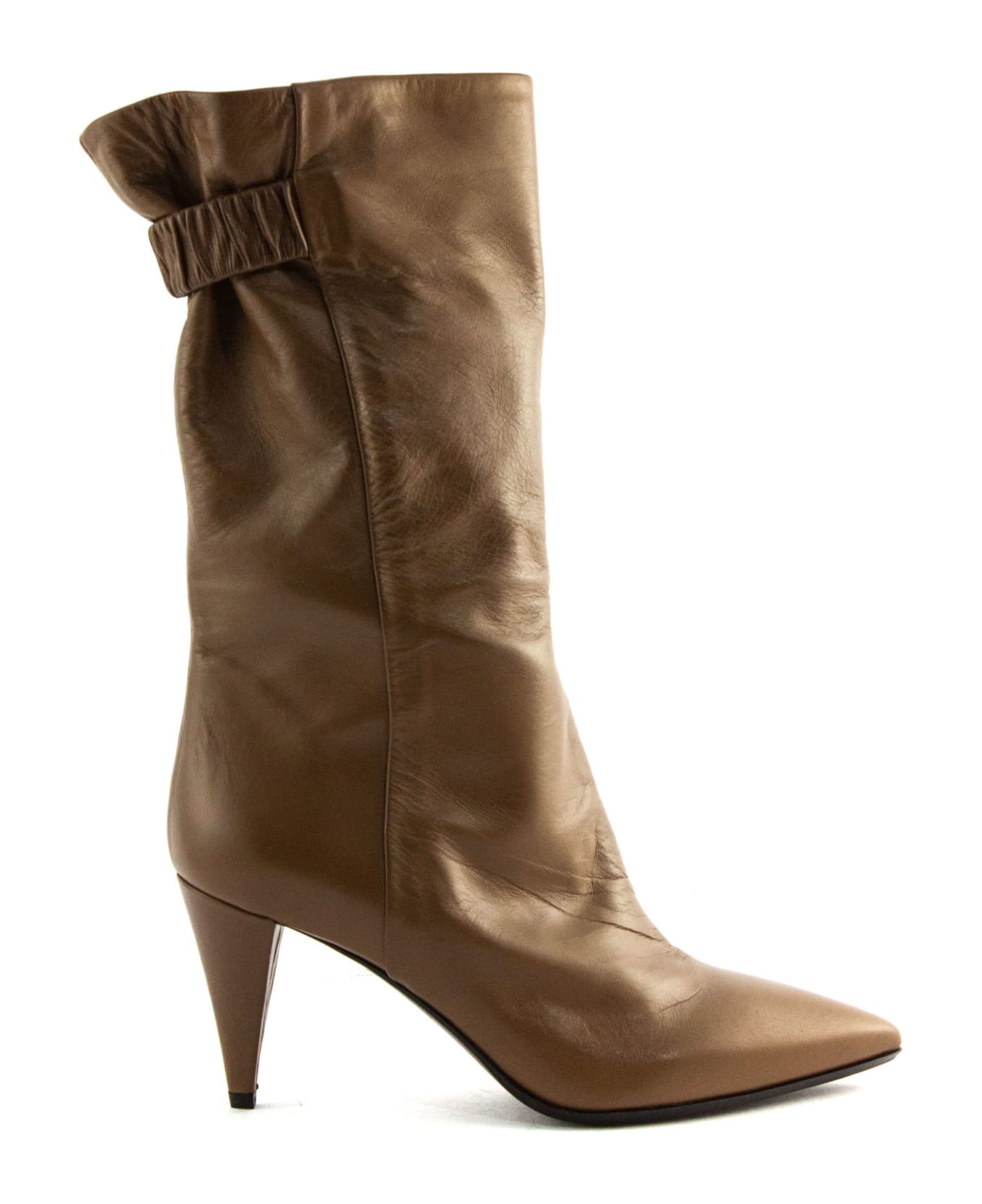 Strategia Brown Leather Ankle Boots - Cuoio