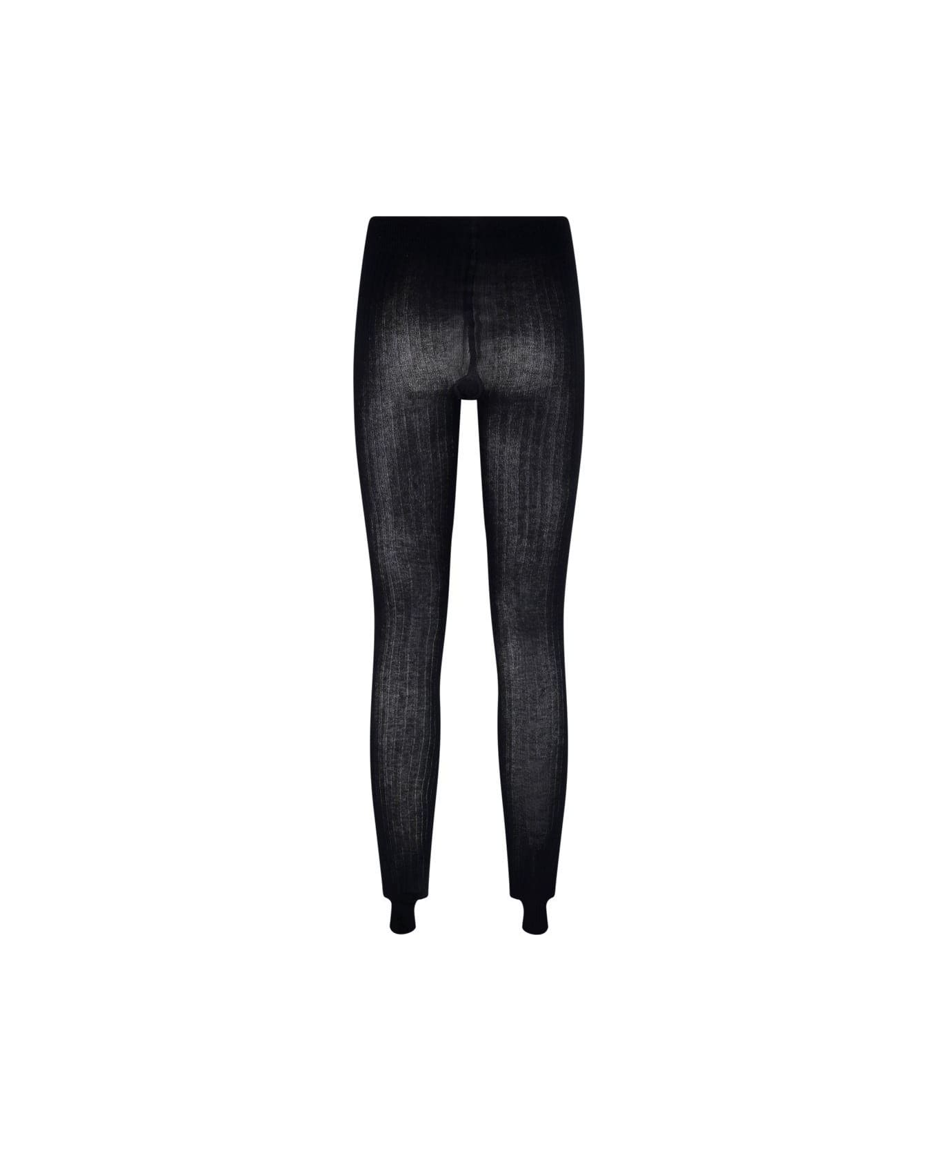 Max Mara High Waist Knitted Tights - BLACK