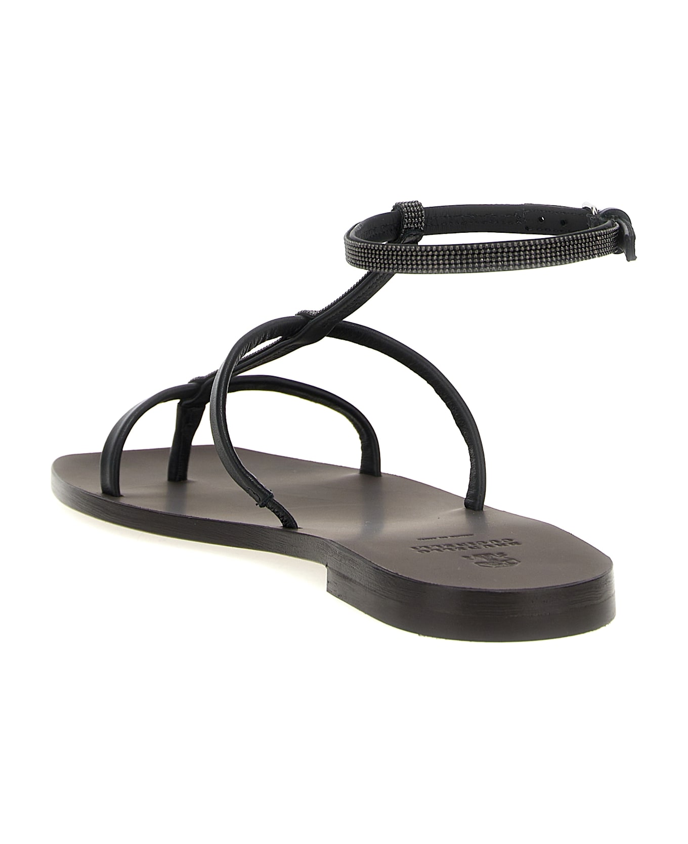 Brunello Cucinelli 'precious Strap' Sandals - Black  