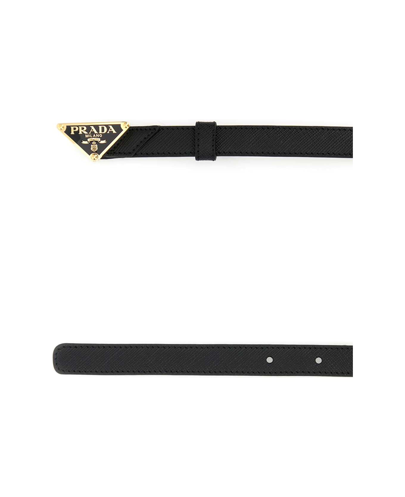 Prada Black Leather Belt - NERO