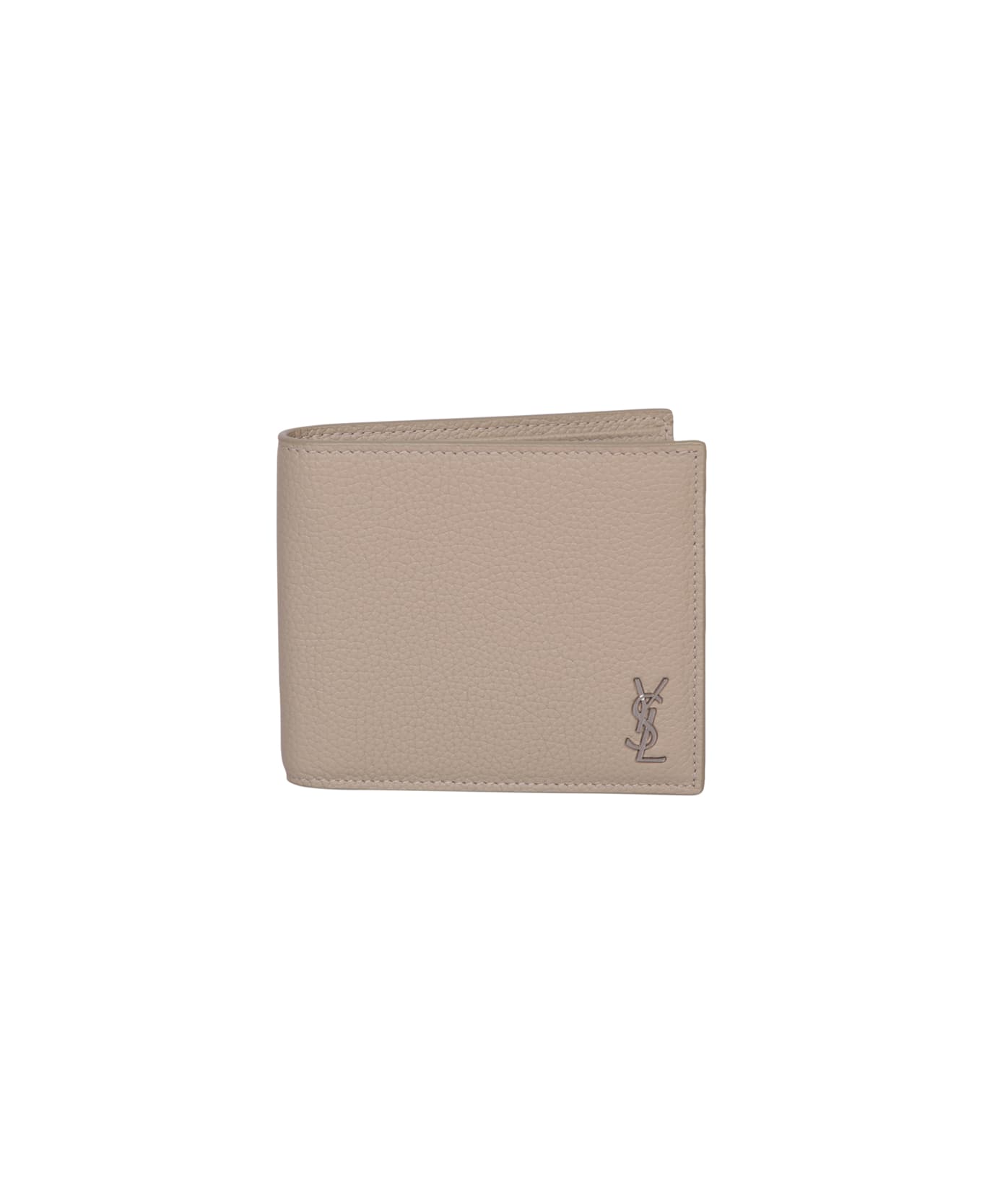 Saint Laurent Tiny Cassandre East/west Beige Wallet - White 財布