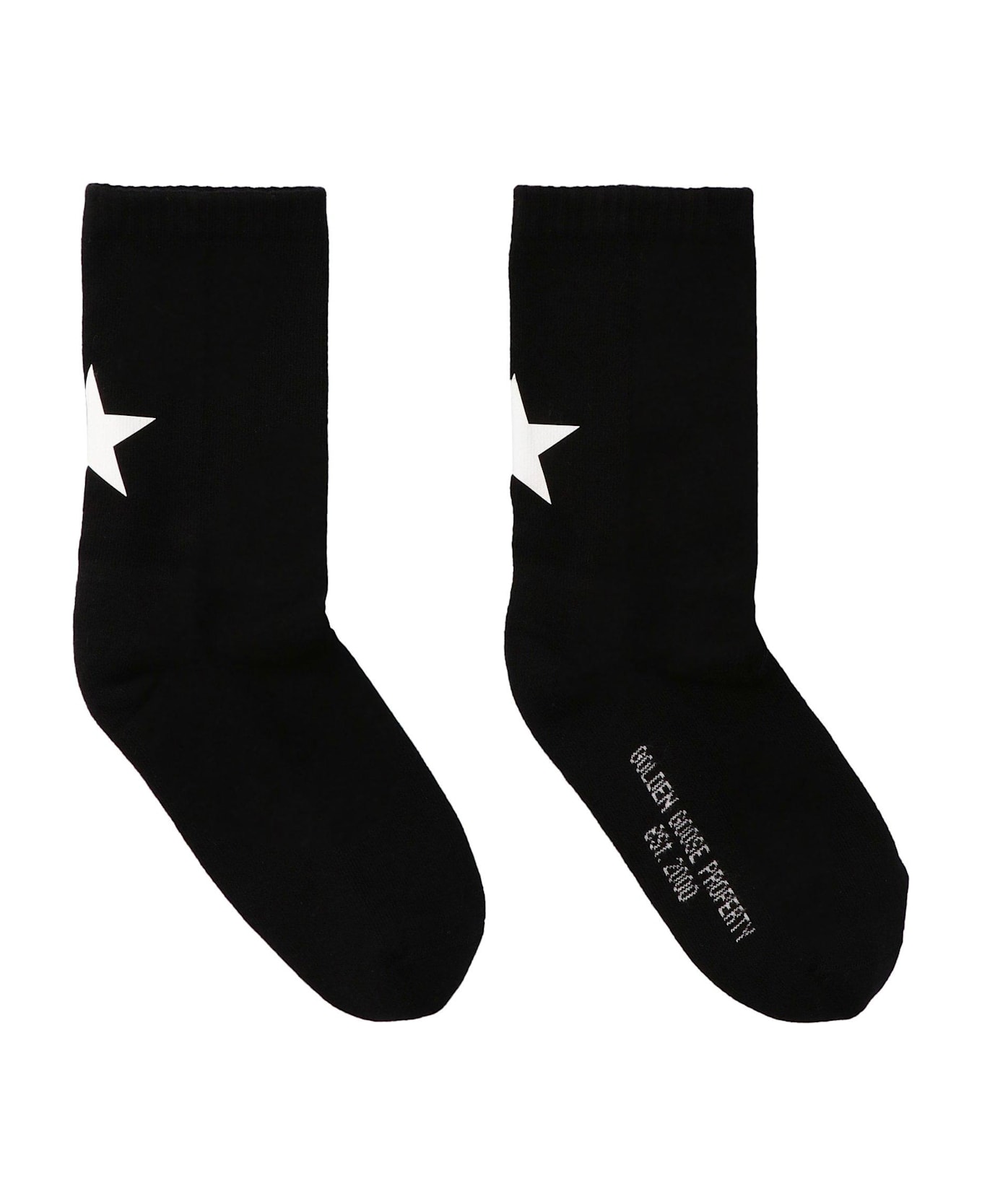 Golden Goose Star Intarsia Socks - BLACK/WHITE
