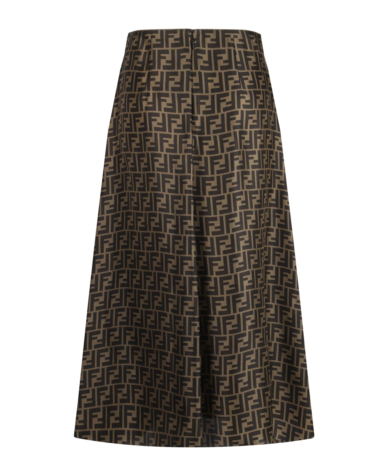 Fendi Ff Maxi Skirt - Fango/tabacco