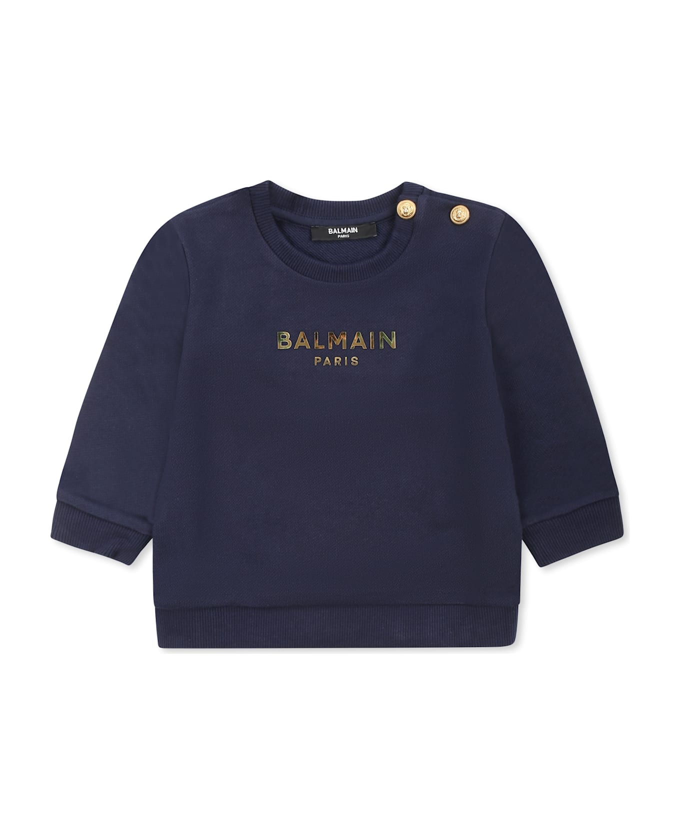 Balmain Blue Sweatshirt For Baby Boy With Logo - Blue