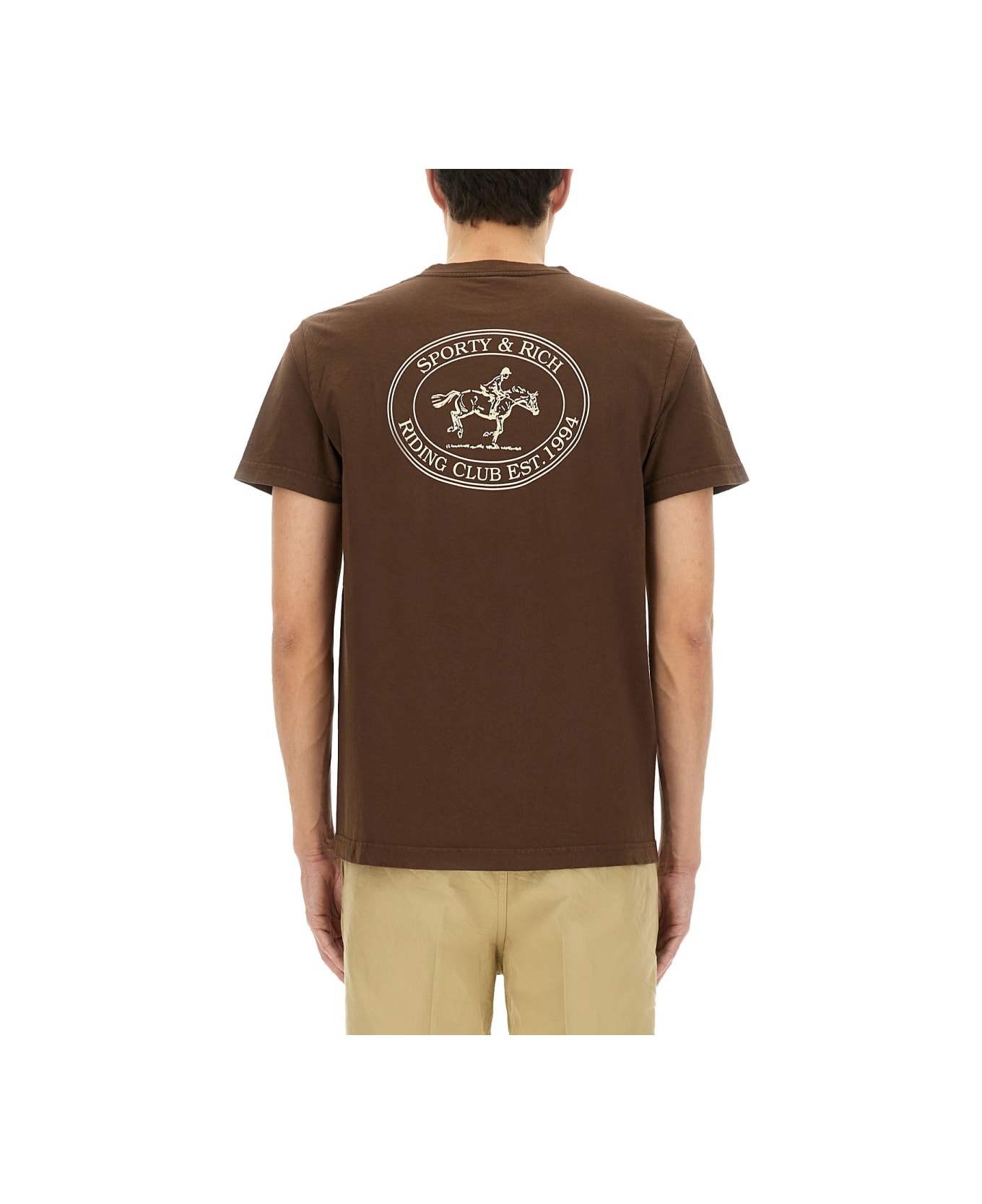 Sporty 
Rich "riding Club" T-shirt - BROWN