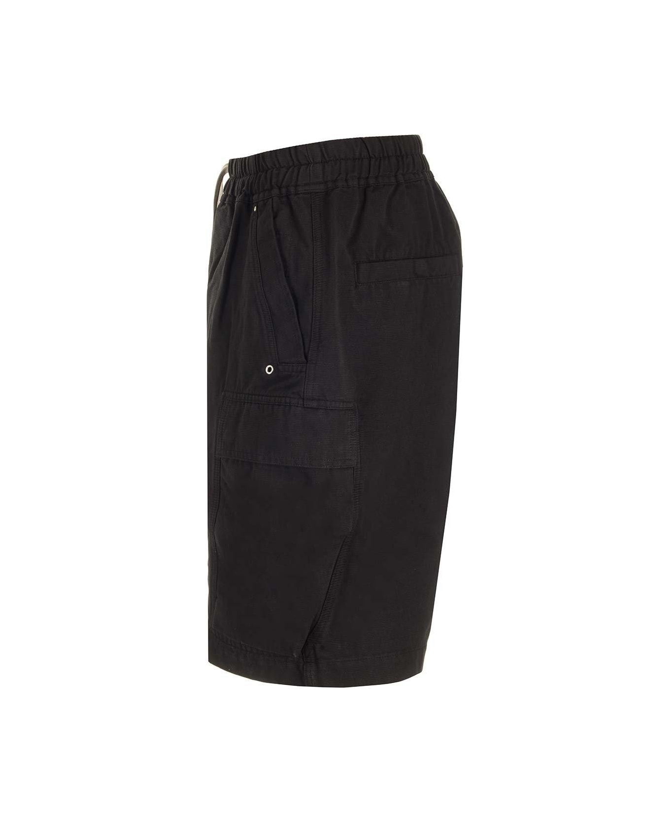 DRKSHDW Drawstring Zipped Shorts - BLACK
