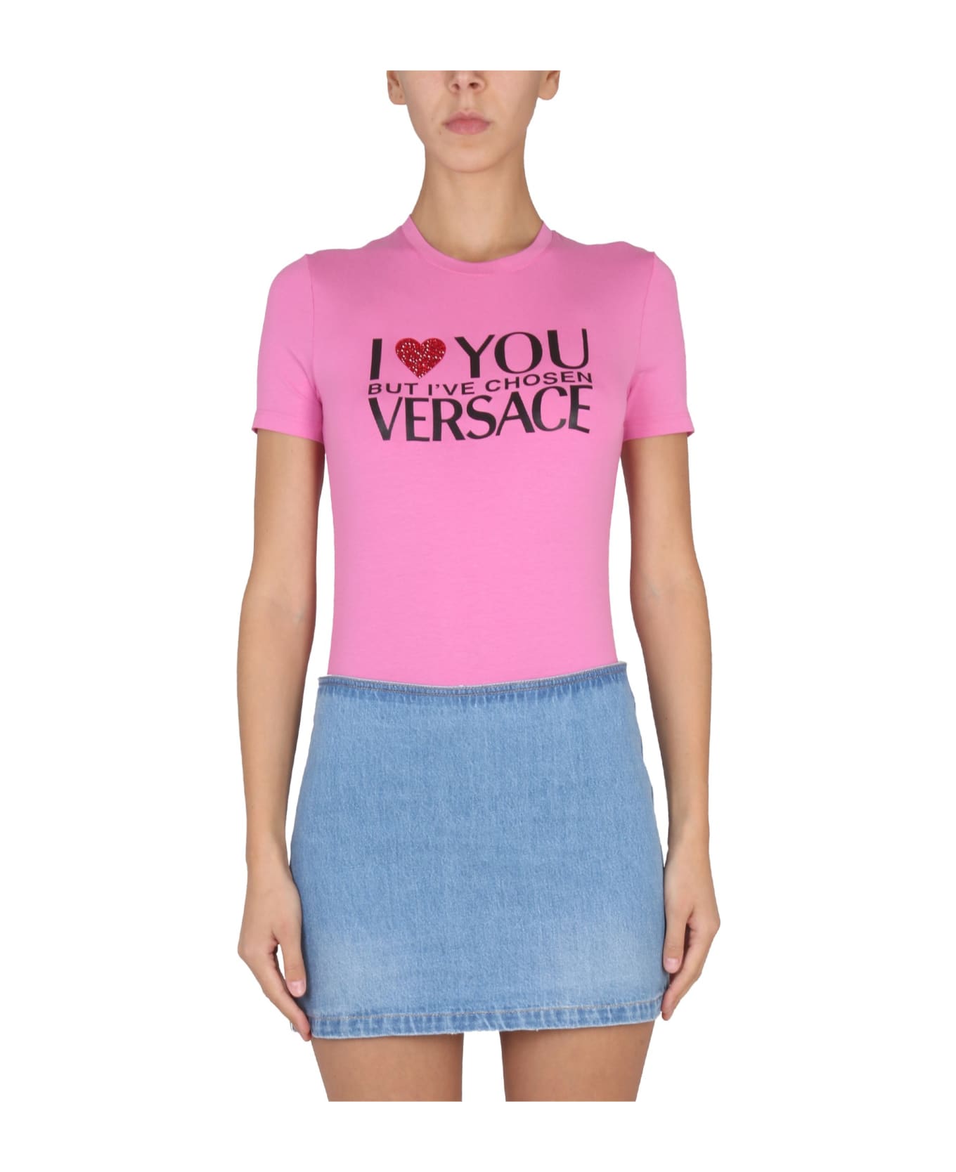 Versace T-shirt With Logo - ROSA