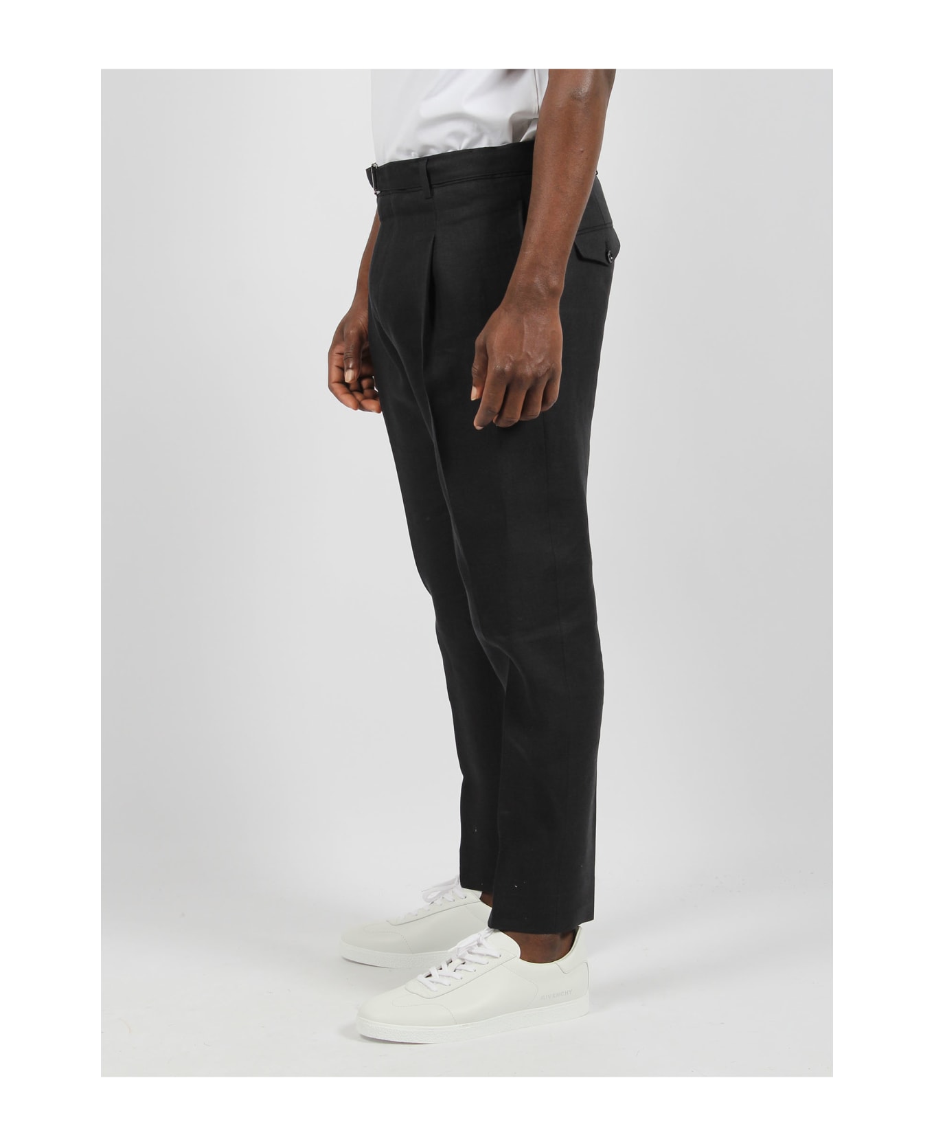 Be Able Andy Linen Trousers - Black ボトムス