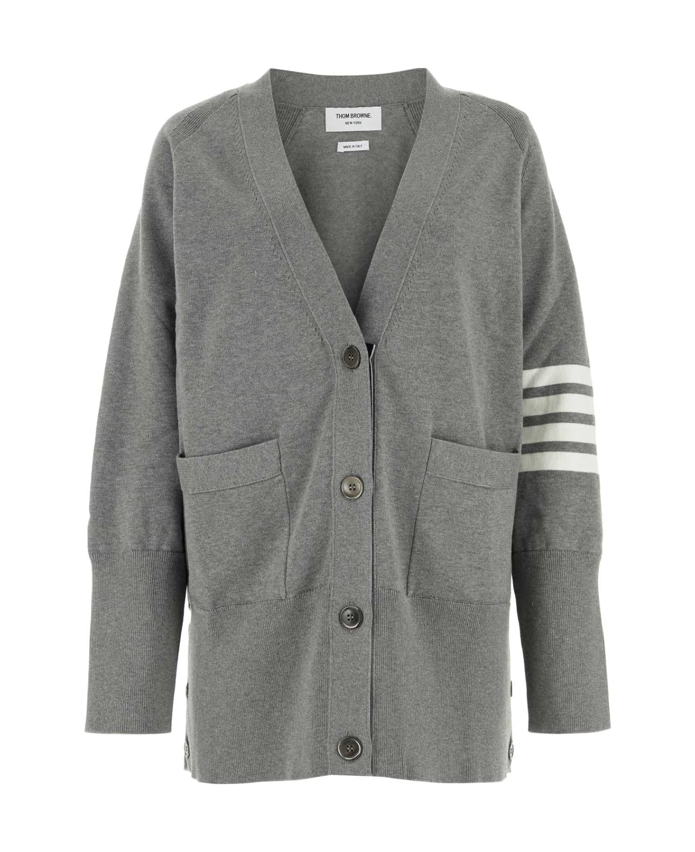 Thom Browne Grey Wool Oversize Cardigan - 055