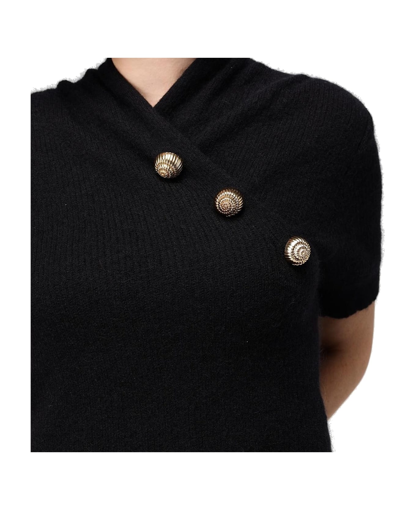 Balmain Wool Blend Top - Black
