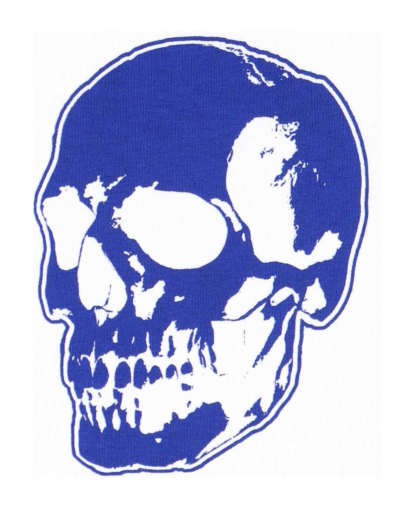 Alexander McQueen Logo Print Skull T-shirt - White Br Utopia Blue
