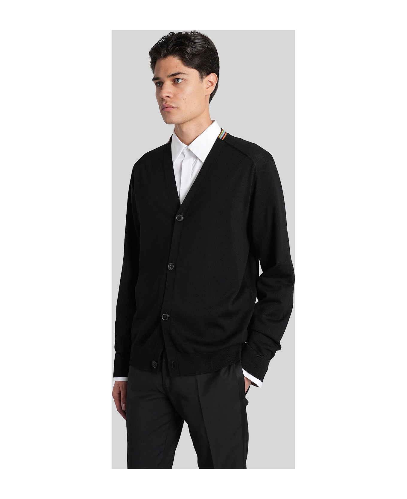 Paul Smith Cardigan In Black Wool - black