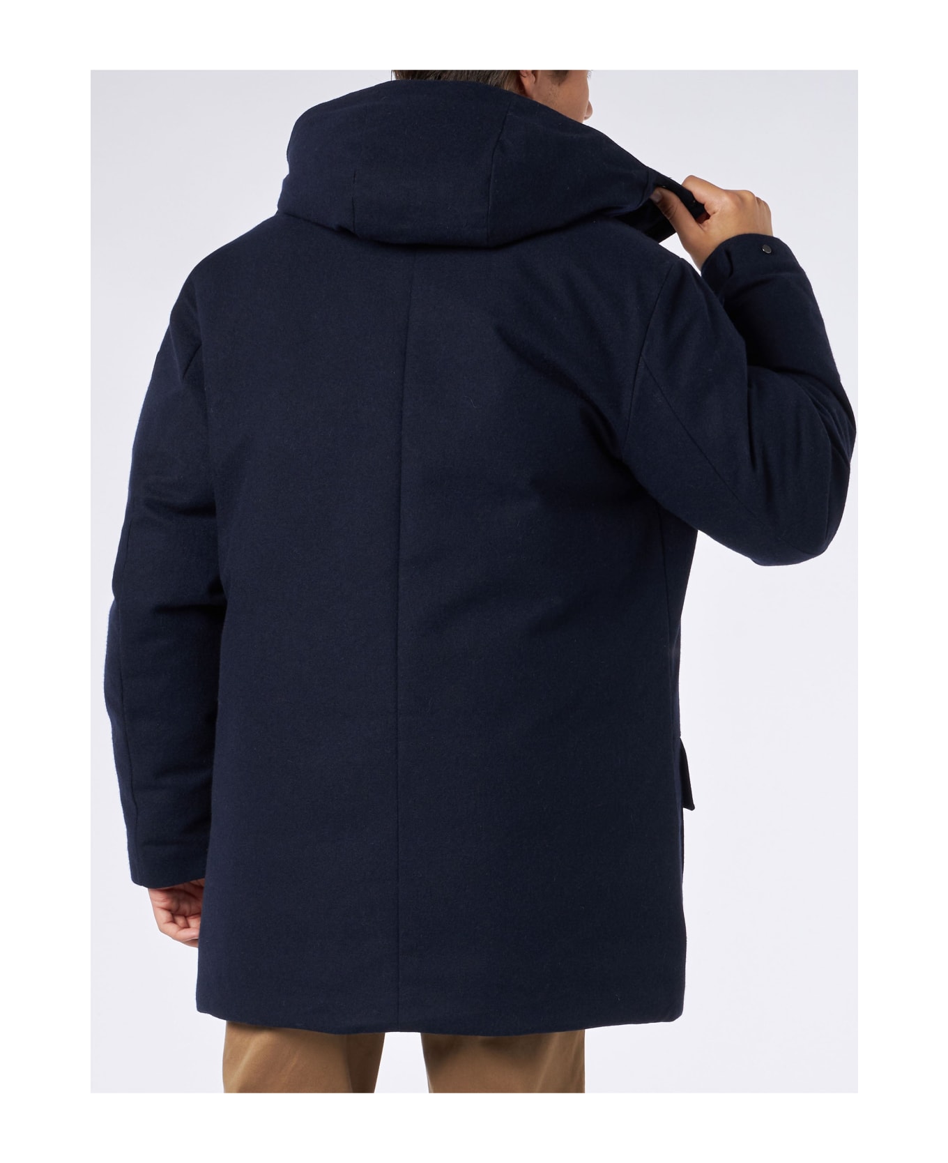 MC2 Saint Barth Man Hooded Blue Parka Jacket - BLUE