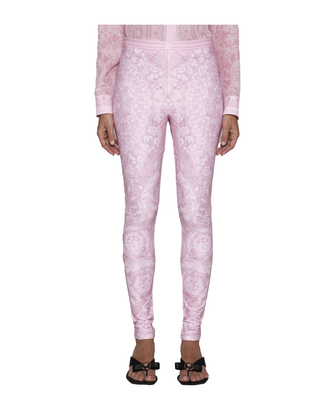 Versace 'barocco' Leggings - Pale pink レギンス