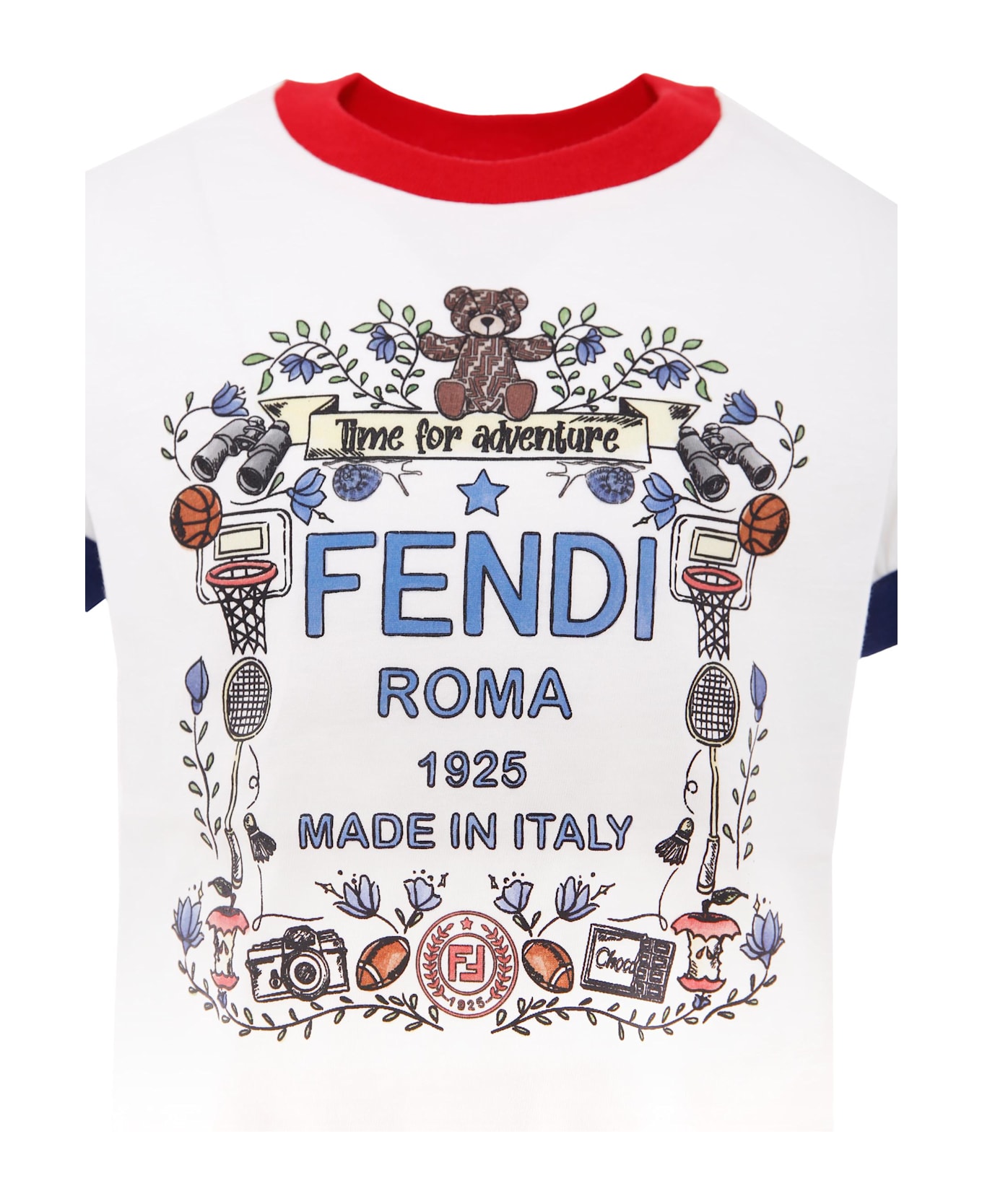 Fendi White T-shirt With Logo For Kids - White