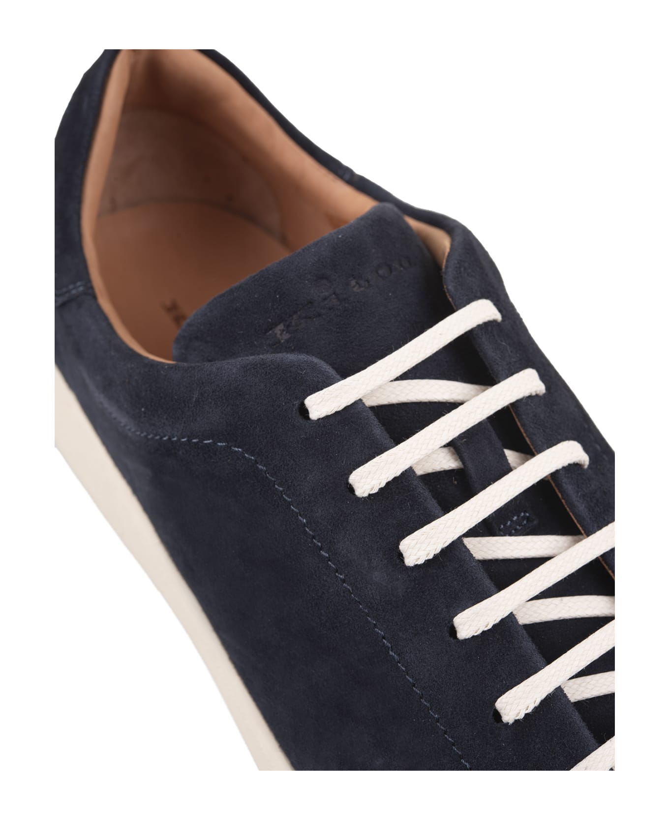 Kiton Blue Suede Low Sneakers - Blue