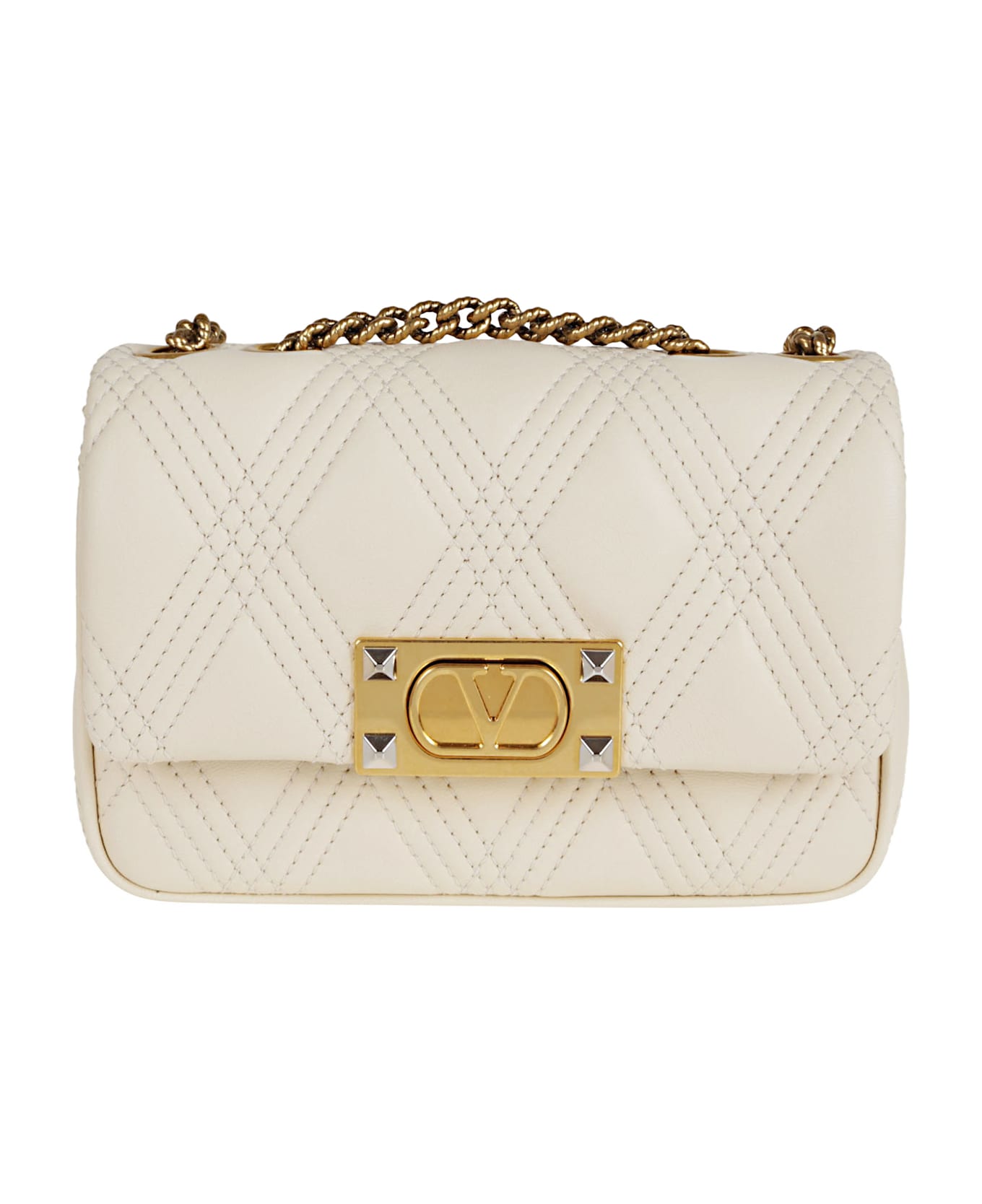 Valentino Garavani Small Shoulder Bag Quiltie 67 - White