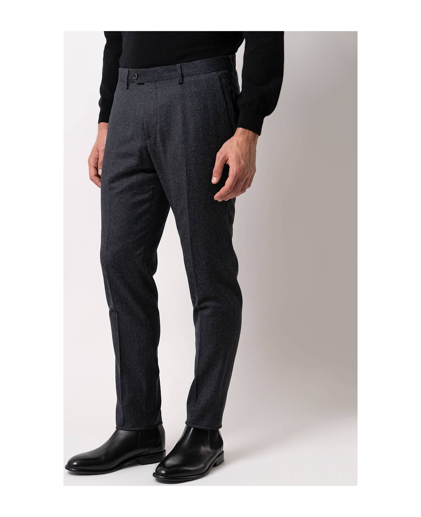 Larusmiani Velvet Trousers Howard Pants - Gray