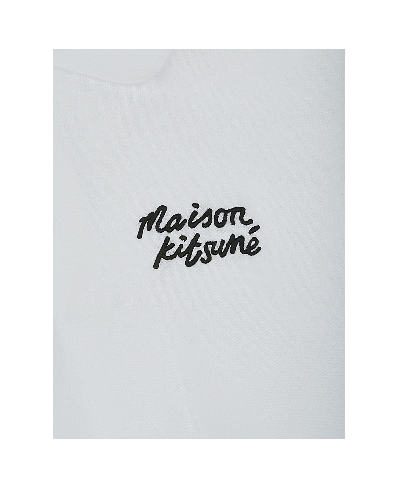 Maison Kitsuné Handwriting Comfort Polo - White Black