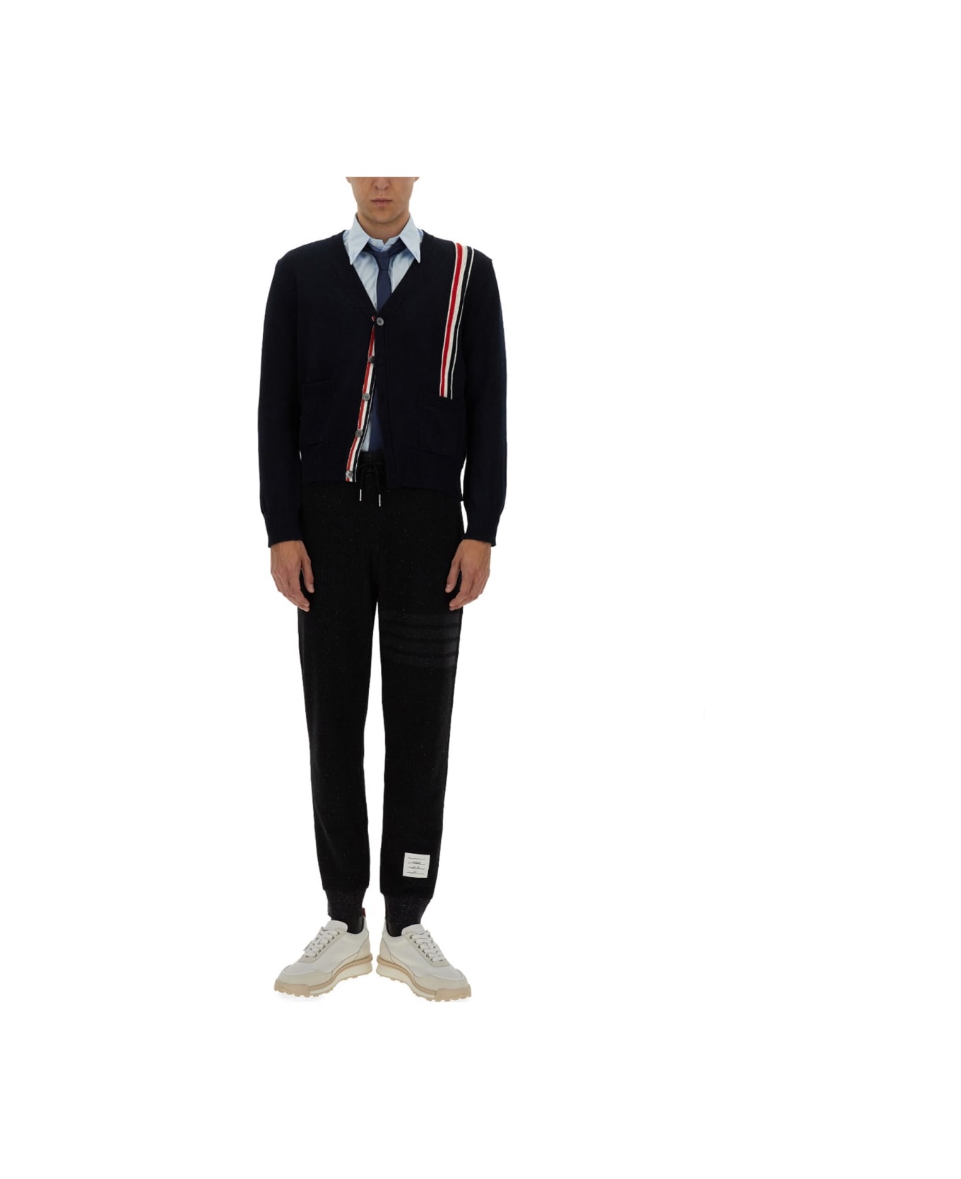 Thom Browne Silk And Cotton Pants - BLACK