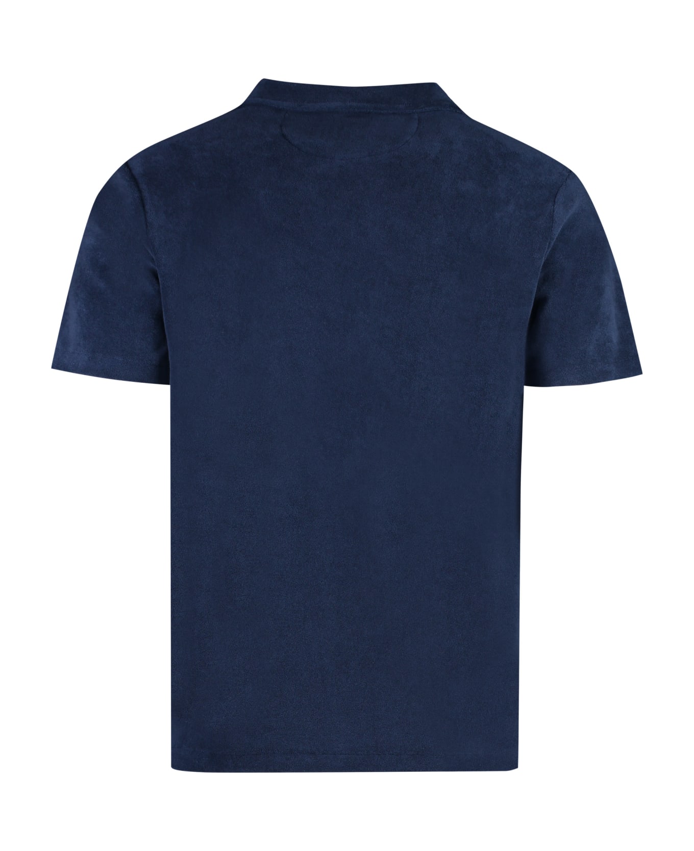 Ralph Lauren Custom Slim-fit Polo Shirt In Navy Blue Terry - Blue