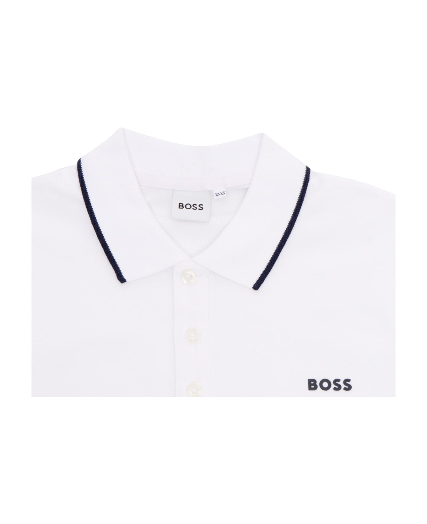 Hugo Boss White Polo - WHITE