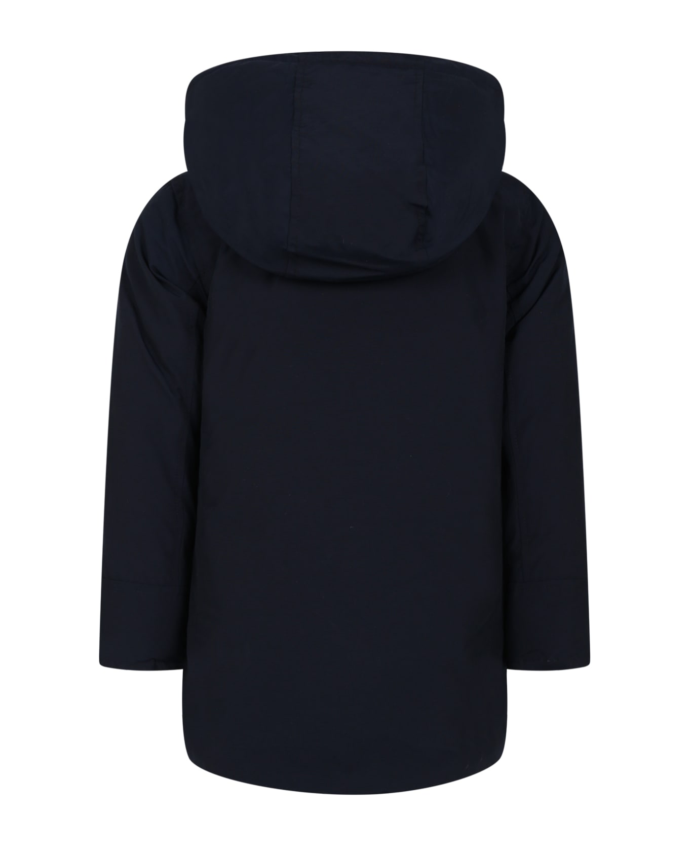 Woolrich Blue Arctic Parka For Girl With Logo - Mlb Melton Blue