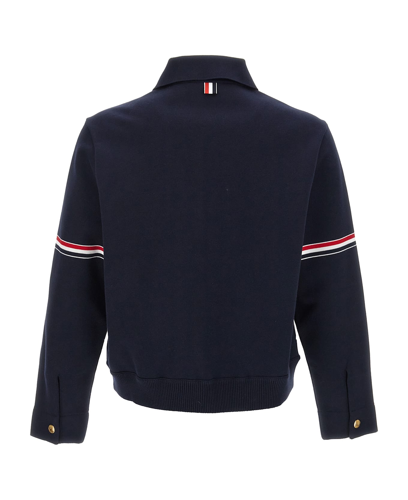 Thom Browne Navy Cotton Bomber Jacket - Blue