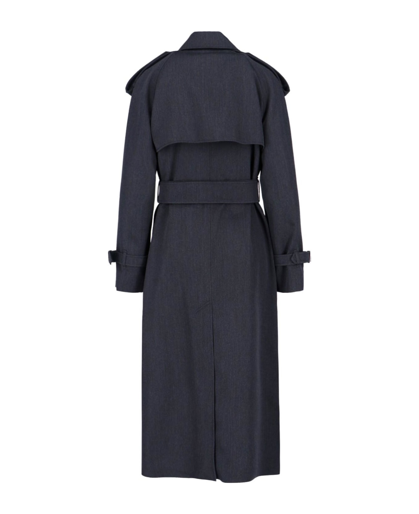 【関税&送料込み】Burberry Grey Wool Long Trench Coat Burberry Grey Wool Long Trench Coat | italist