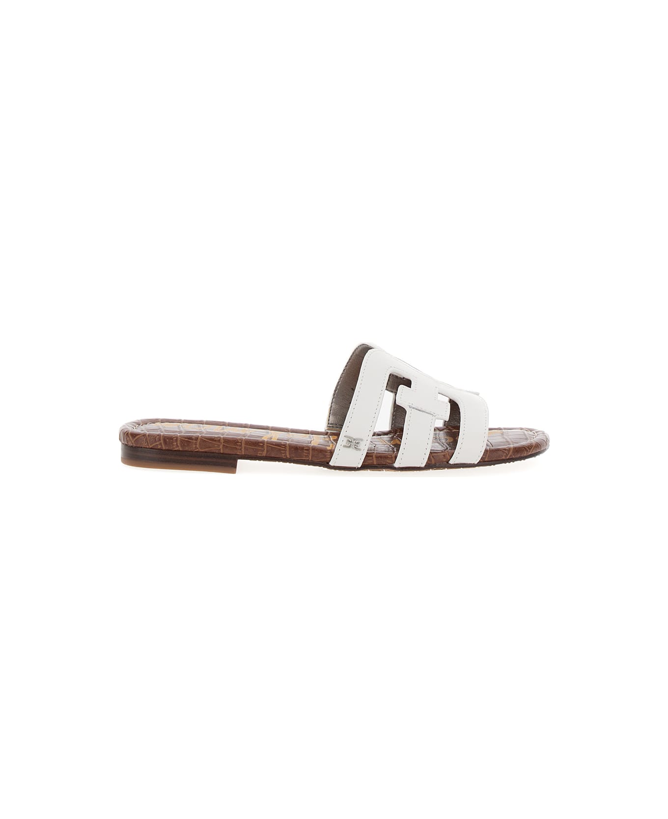 Sam Edelman 'bay Slide' White Slip-on Sandals With Logo Detail In Leather Woman - White