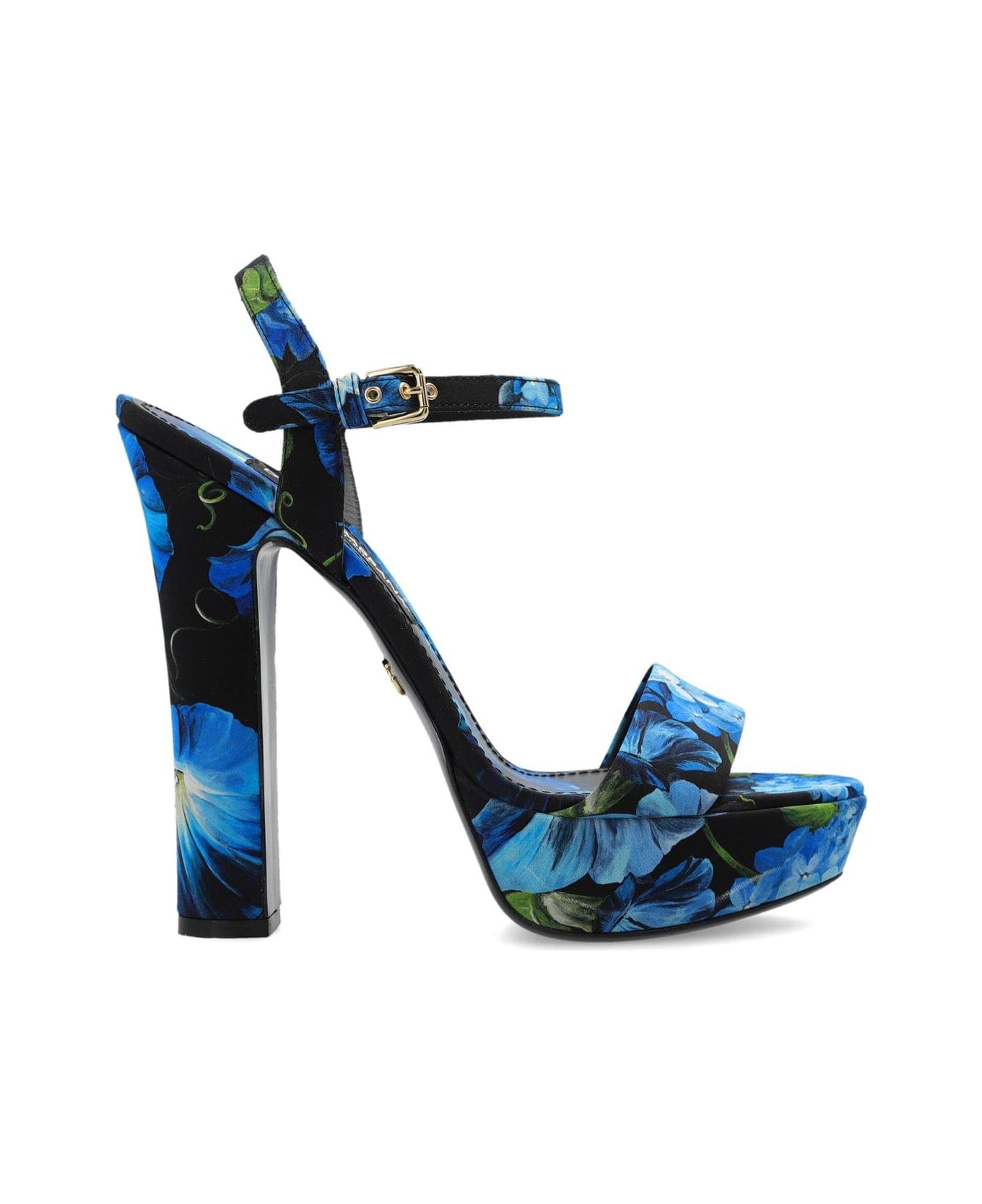 Dolce & Gabbana Charmeuse Platform Sandals - CAMPANULE FDO NERO
