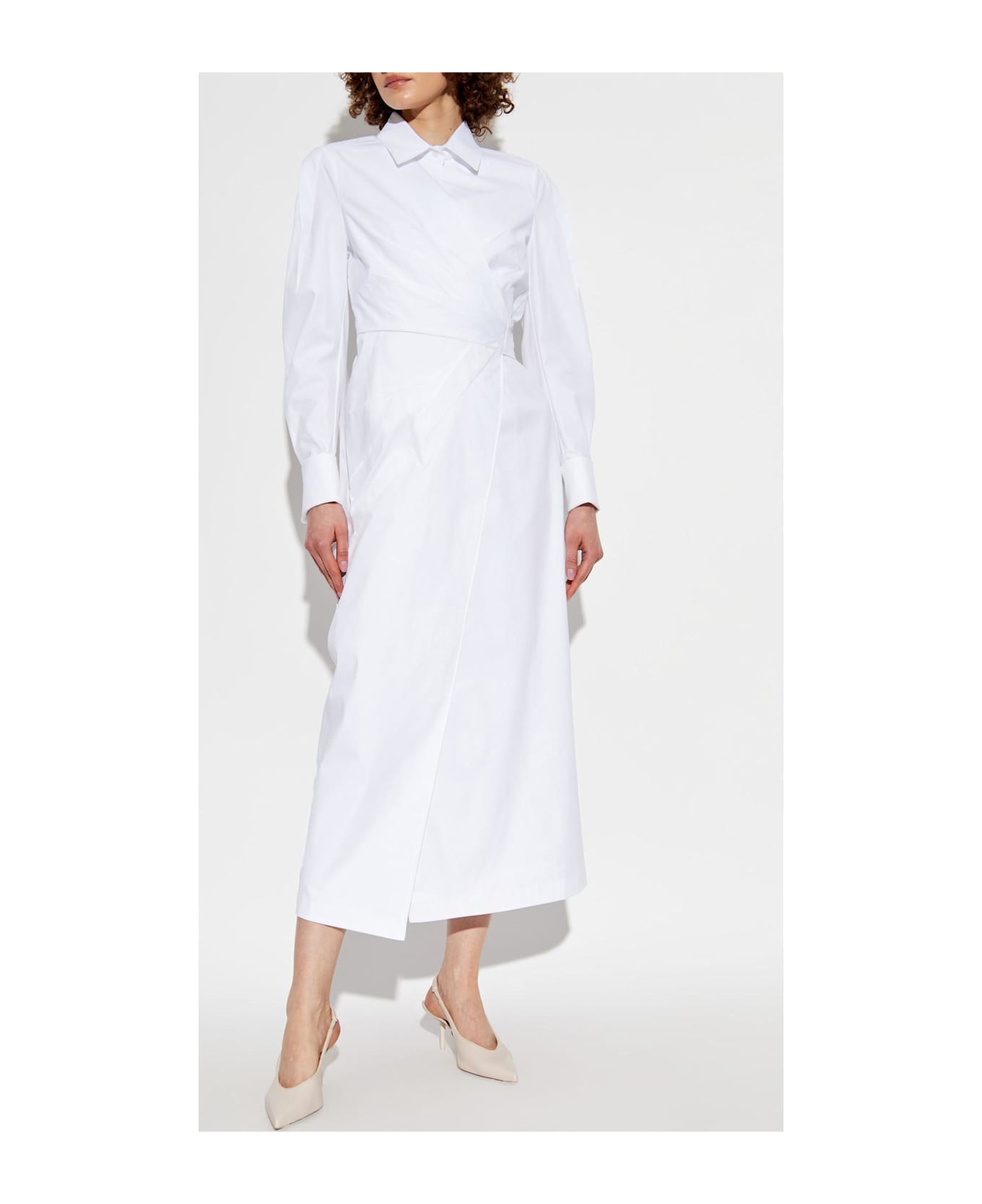 Max Mara Dress With Balzac Collar - White