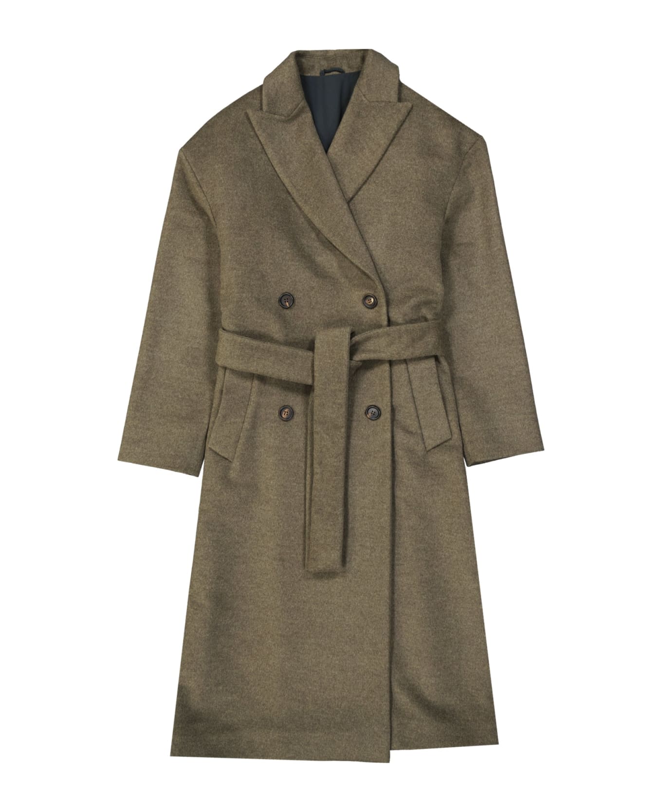 Brunello Cucinelli Wool And Cashmere Coat - Green