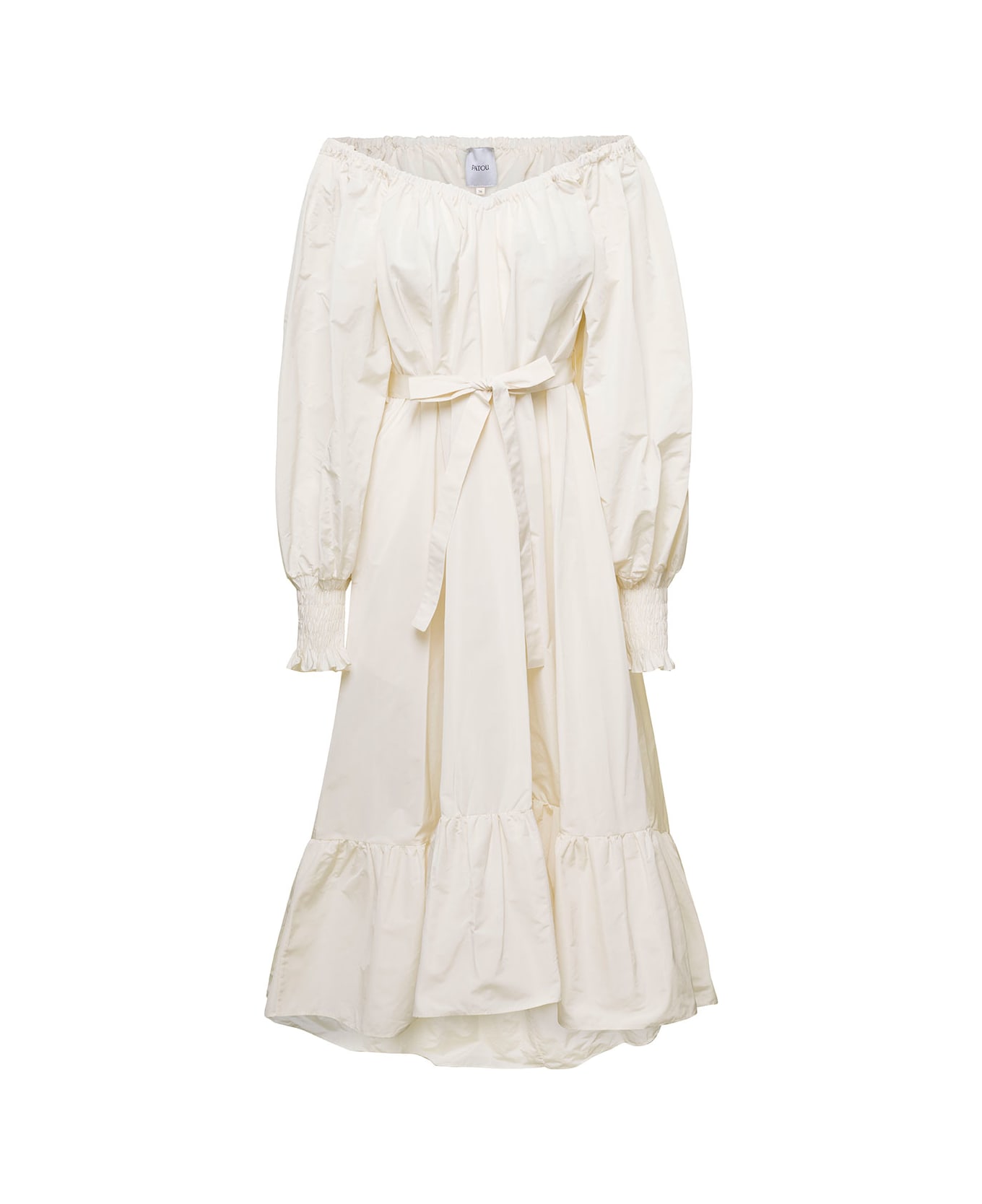 Patou White Tiered Maxi-dress In Polyester Woman - White