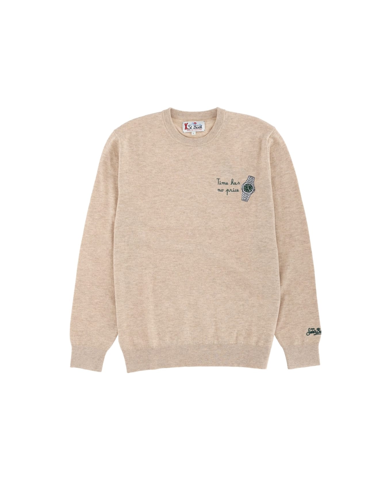 MC2 Saint Barth Sweater With Embroidery - BEIGE
