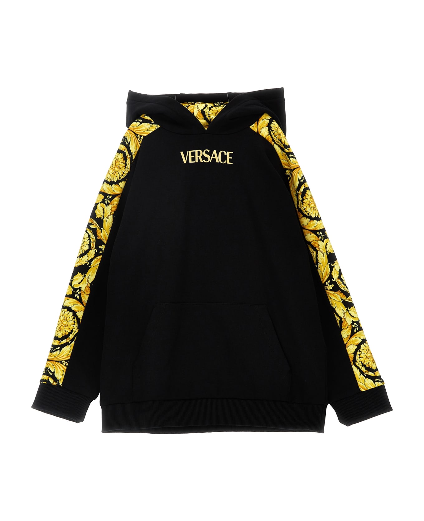 Young Versace 'barocco' Hoodie - Nero Oro ニットウェア＆スウェットシャツ