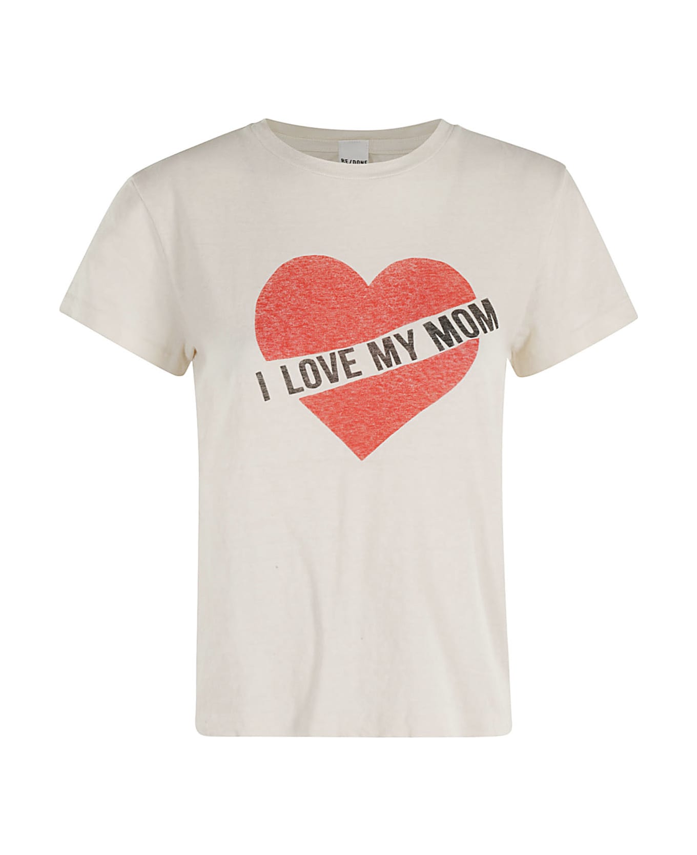 RE/DONE Classic Tee I Love My Mom - Vintage White